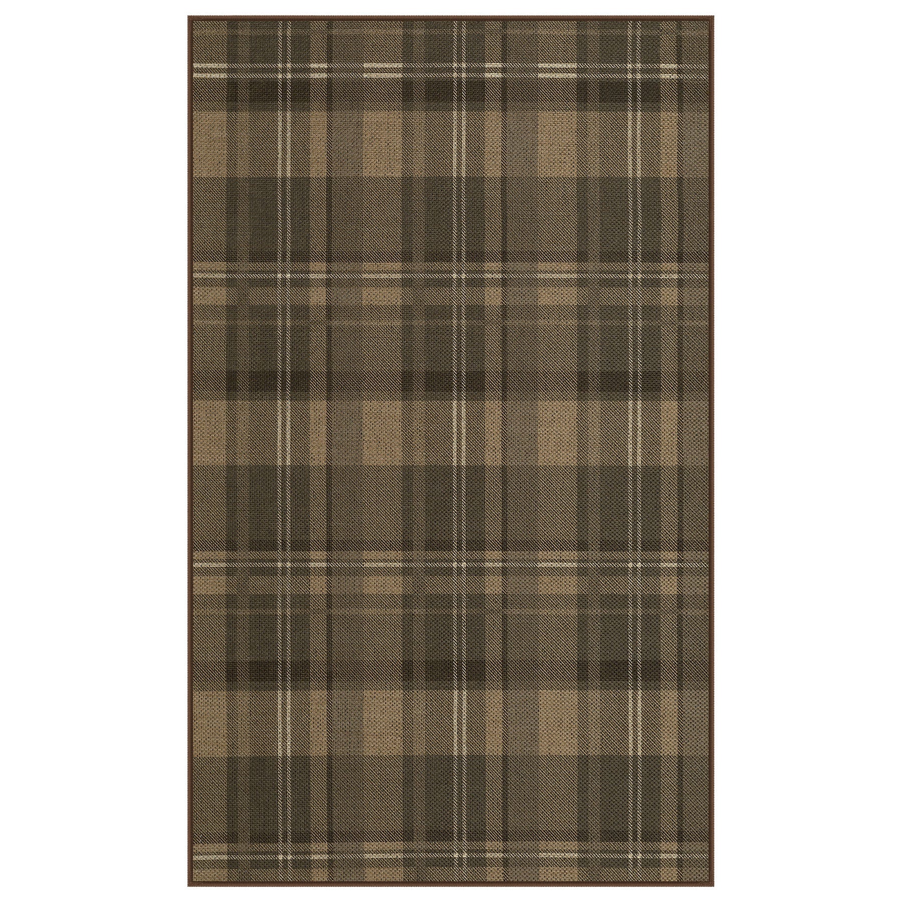 3x5/5x7 Plaid Easy Jute Washable Area Rug, Farmhouse Non-Slip Indoor Carpet for Porch Living Bedroom, Oeko-Tex Certified