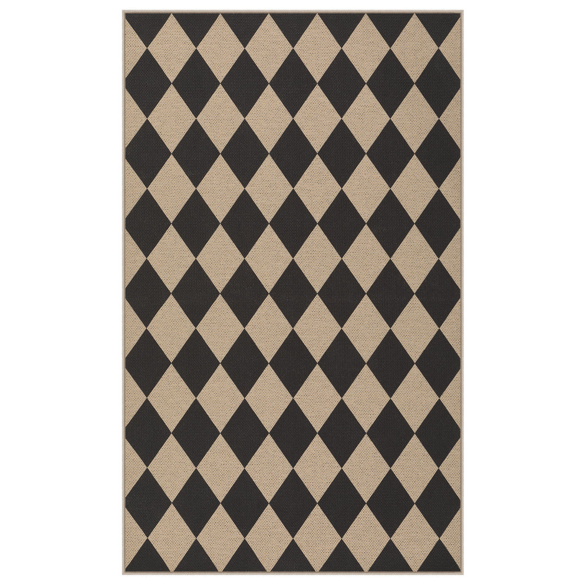 3x5/5x7 Checkered Easy Jute Area Rug#Pattern_Diamond pattern