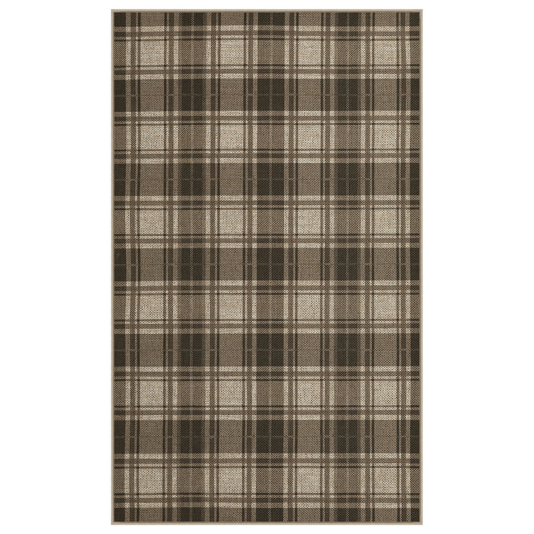 3x5/5x7 Plaid Easy Jute Washable Area Rug, Farmhouse Non-Slip Indoor Carpet for Porch Living Bedroom, Oeko-Tex Certified