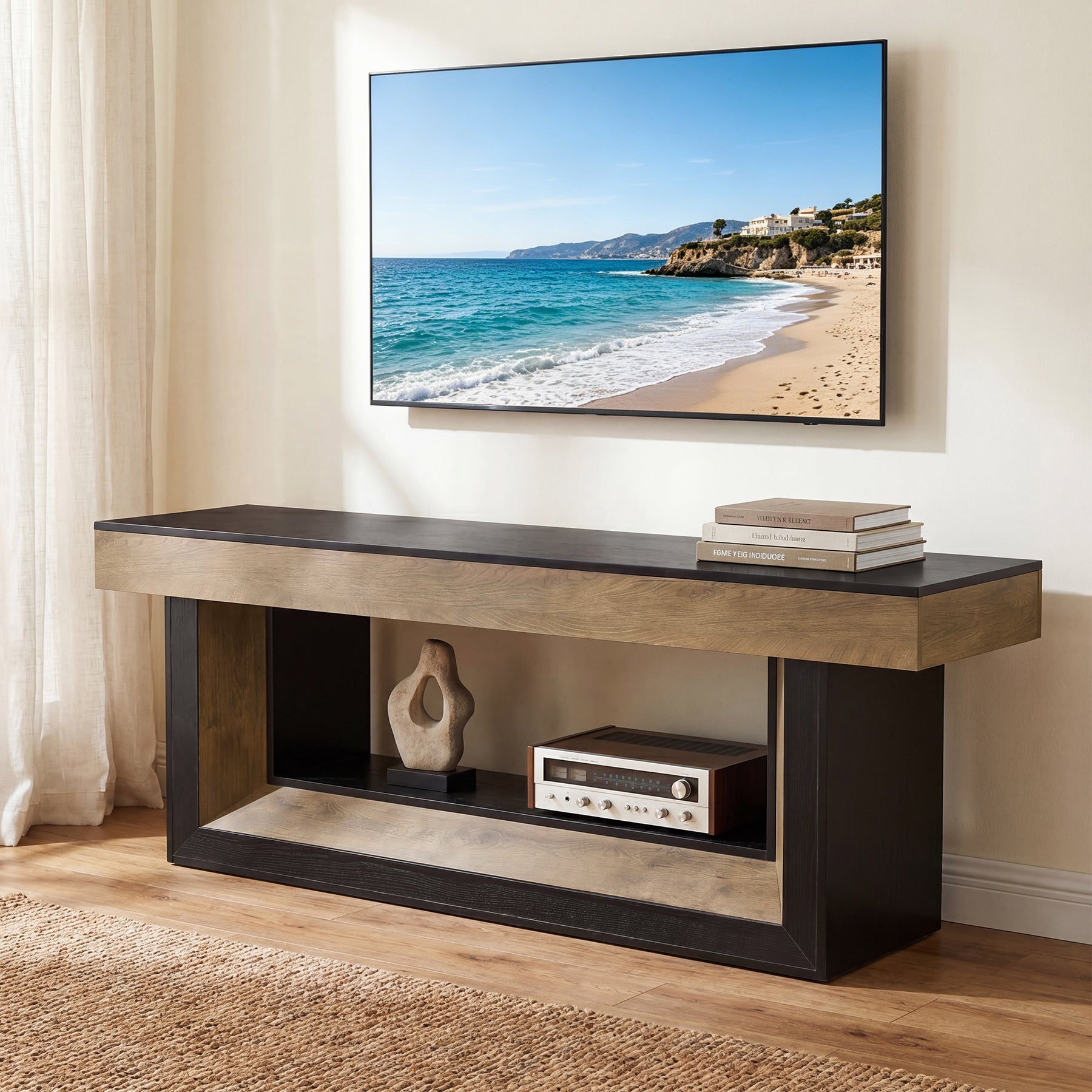 63" Modern TV Stand, Media Console Entertainment Center