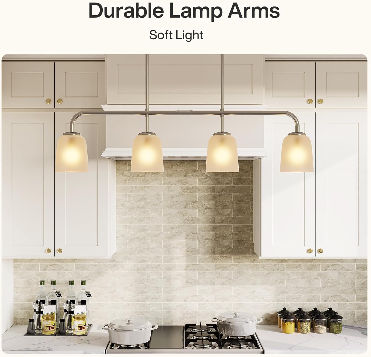 4 - Light Pendant Lighting with White Frosted Glass Shade (No Bulbs Included) Tribesigns
