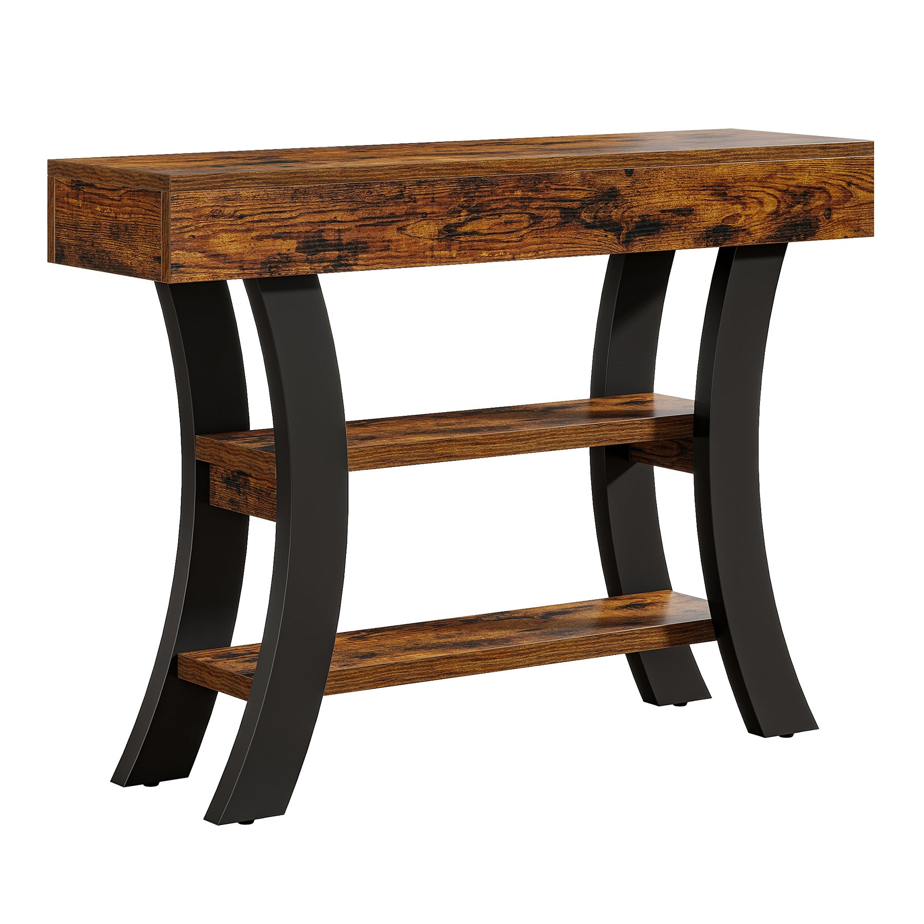 41" Console Table, Sofa Entryway Table with Storage Shelves