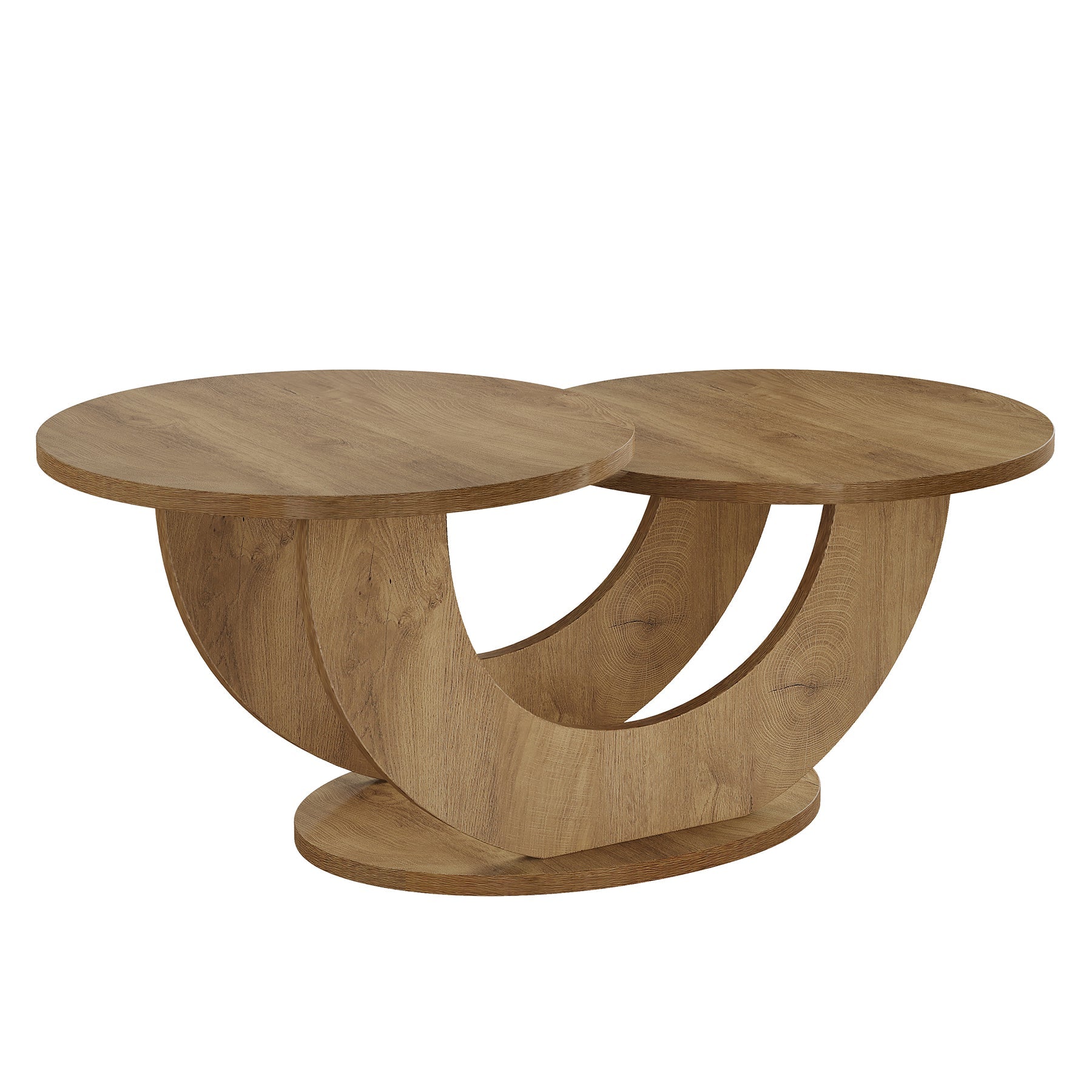 45" Coffee Table, 2 - Tier Accent Center Cocktail Table with U - Shaped Frame Tribesigns