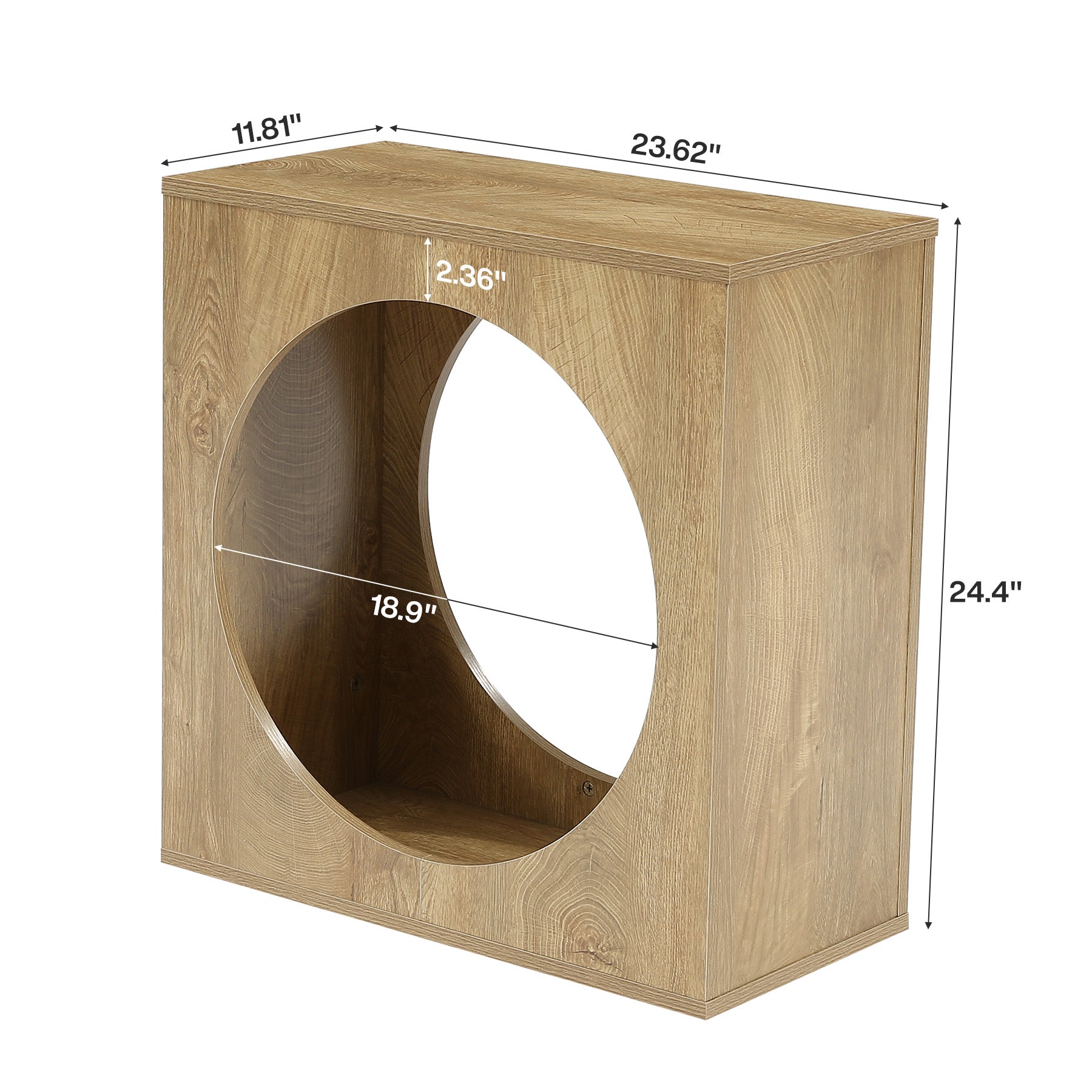 23.62" Modern Wooden End Table, 2-Tier Rectangular Side Table