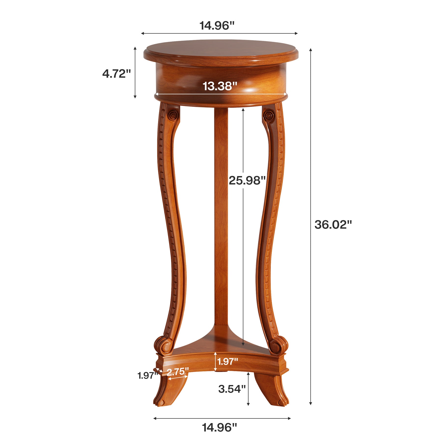 2-Tier Plant Stand, Round Flower Pot Stand Indoor with Geometric Shelves