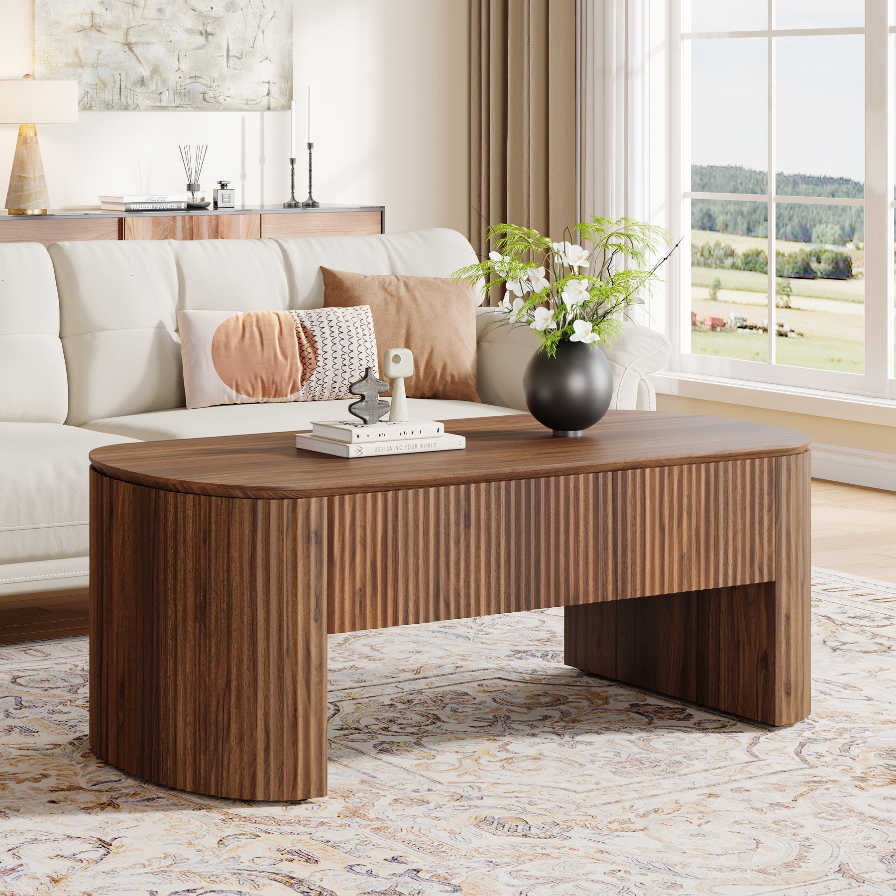 47" Coffee Table, Lift Top Accent Table With Hidden Compartment And Storage Shelf Tribesigns