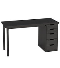 47" Computer Desk with 5 Drawers, Modern Study Table Writing Desk Tribesigns