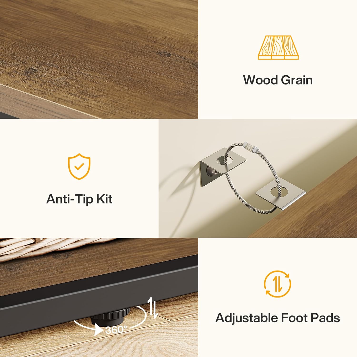 47" Console Table, 6 - Tier Industrial Sofa Table Entryway Table with Storage Shelves Tribesigns