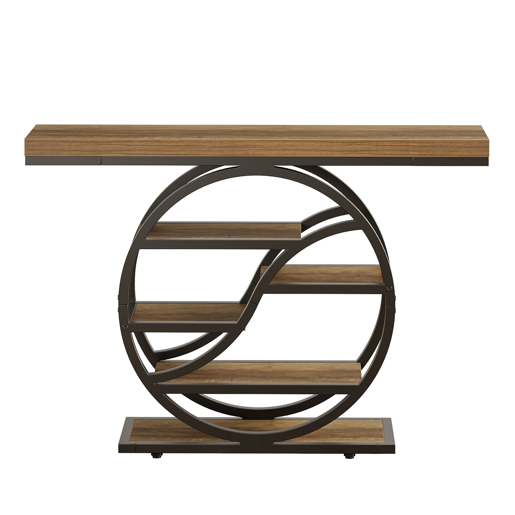 47" Console Table, 6 - Tier Industrial Sofa Table Entryway Table with Storage Shelves Tribesigns