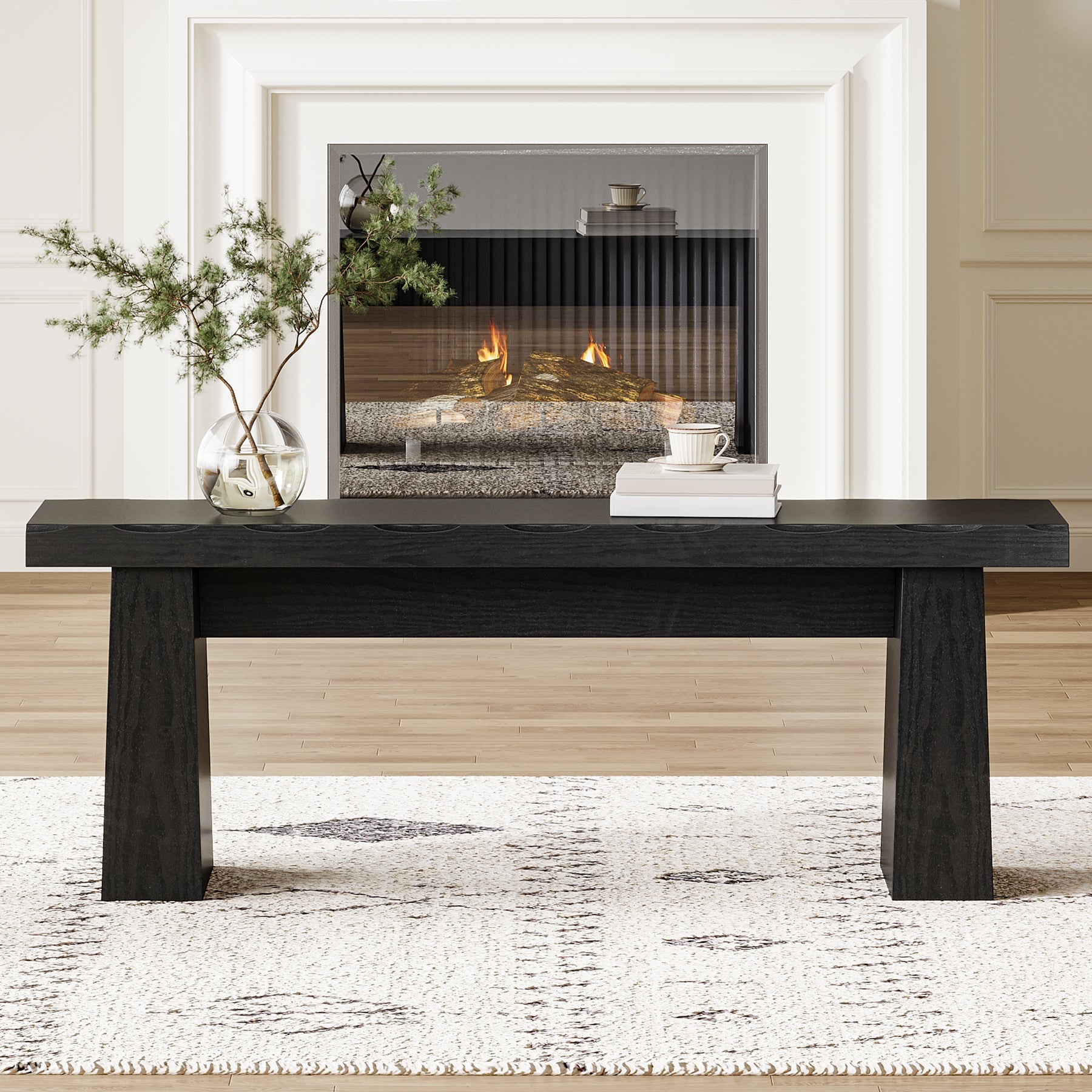 Full-frontal shot of Tribesigns's Entryway Bench, Wooden Dining Table Bench End of Bed Bench.