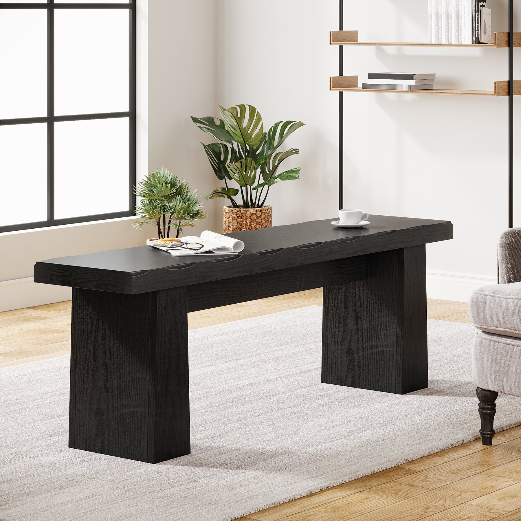 Profile image of a 47" Entryway Bench, Wooden Dining Table Bench End of Bed Bench of Tribesigns.