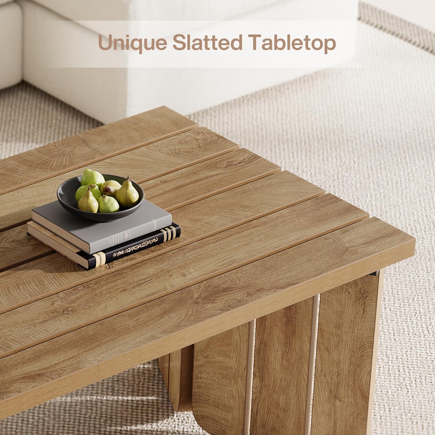 47.2" Coffee Table, Farmhouse Center Table Cocktail Table Tribesigns