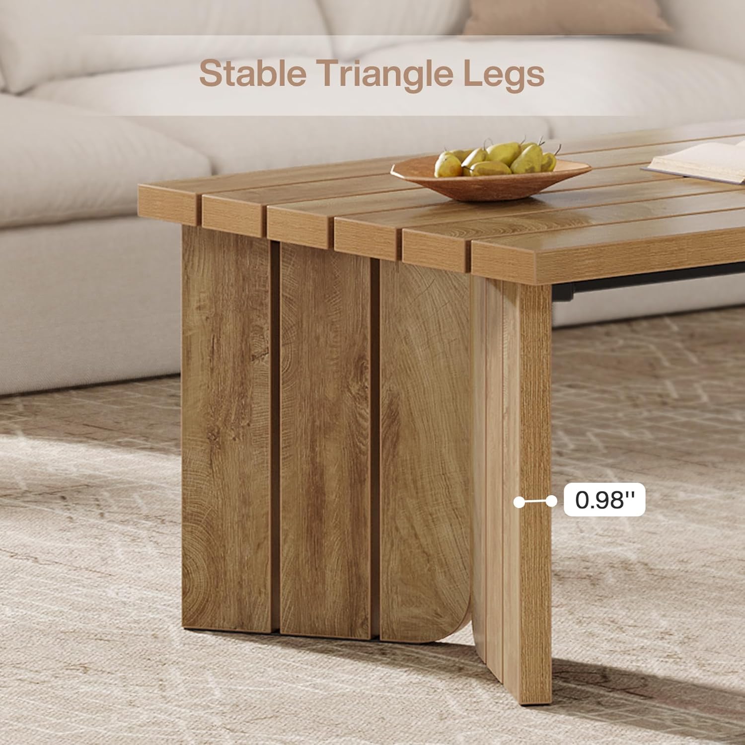 47.2" Coffee Table, Farmhouse Center Table Cocktail Table Tribesigns