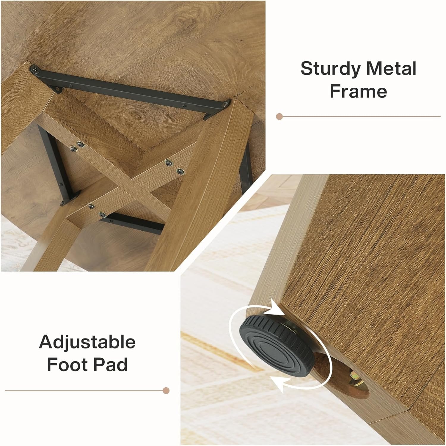 47.2" Conference Table, Round Business Meeting Table with Cross Base