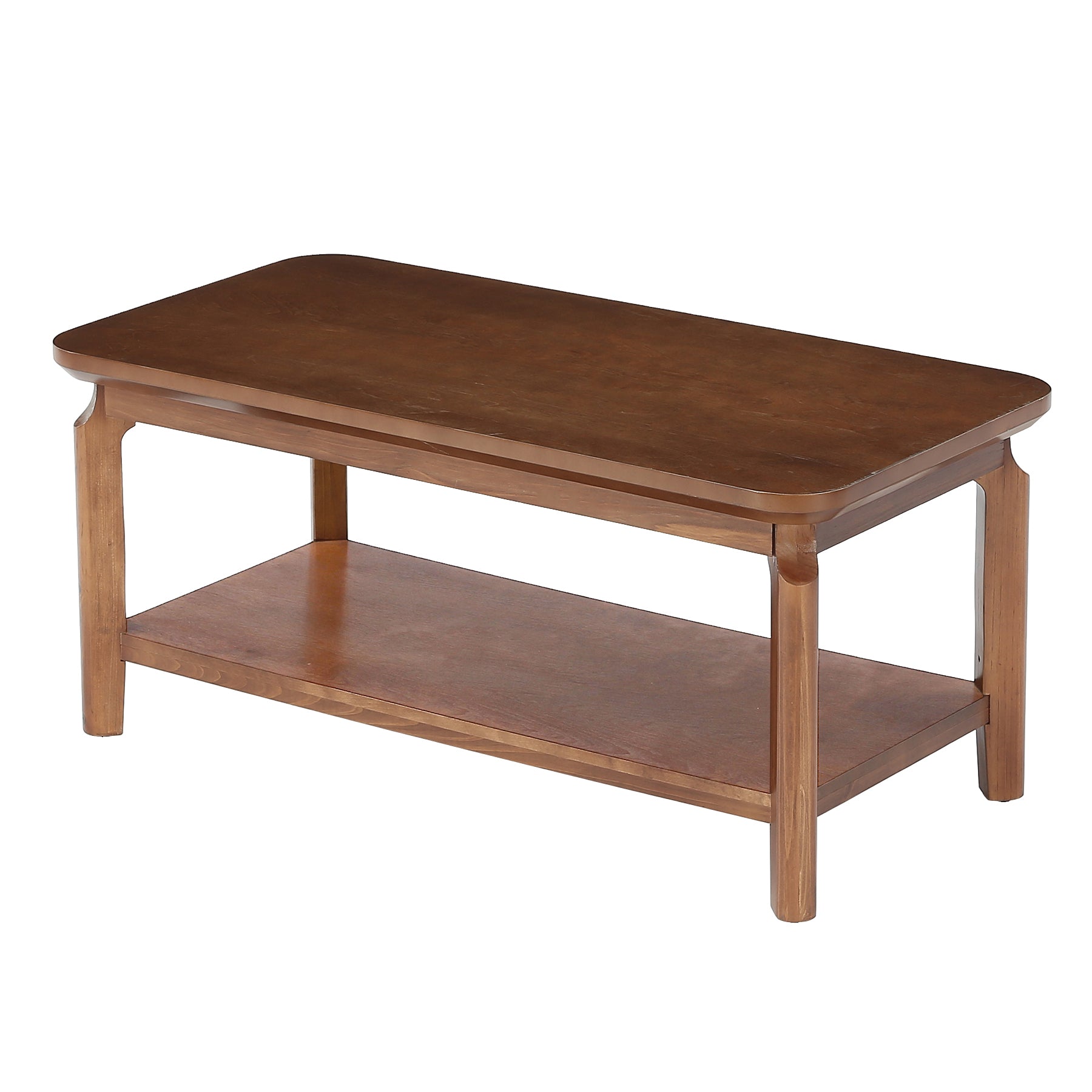 47" Coffee Table, Modern Rectangular Center Table with Open Storage Shelf for Living Room