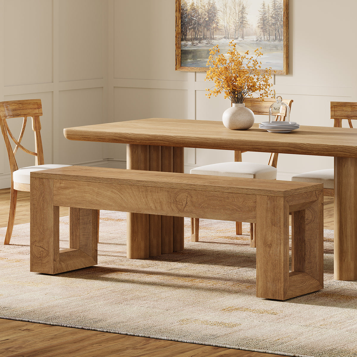 47" Dining Bench, Farmhouse Kitchen Dinner Bench Seat