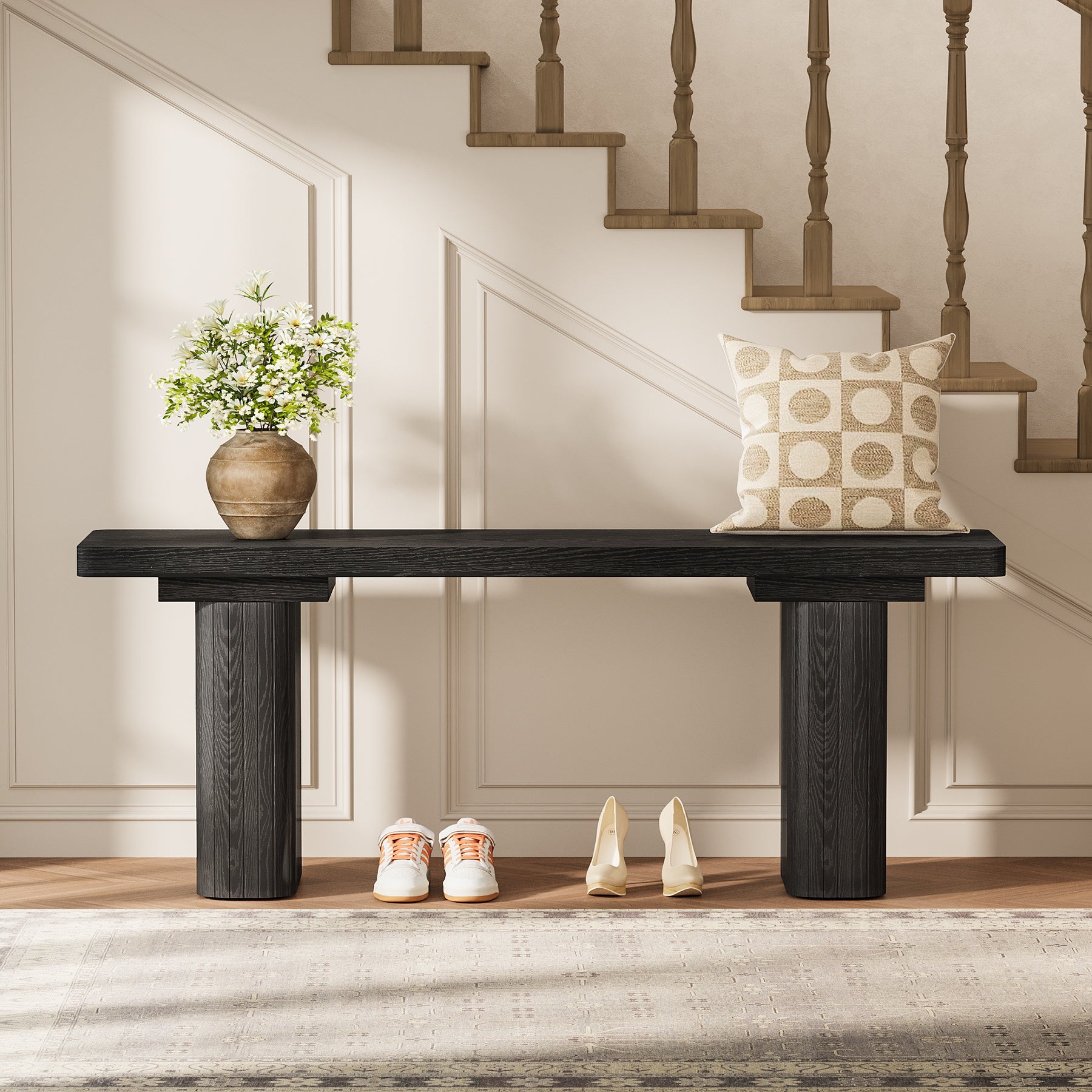 47" Entryway Bench, Modern Shoe Bench Foyer Seat End of Bed Bench