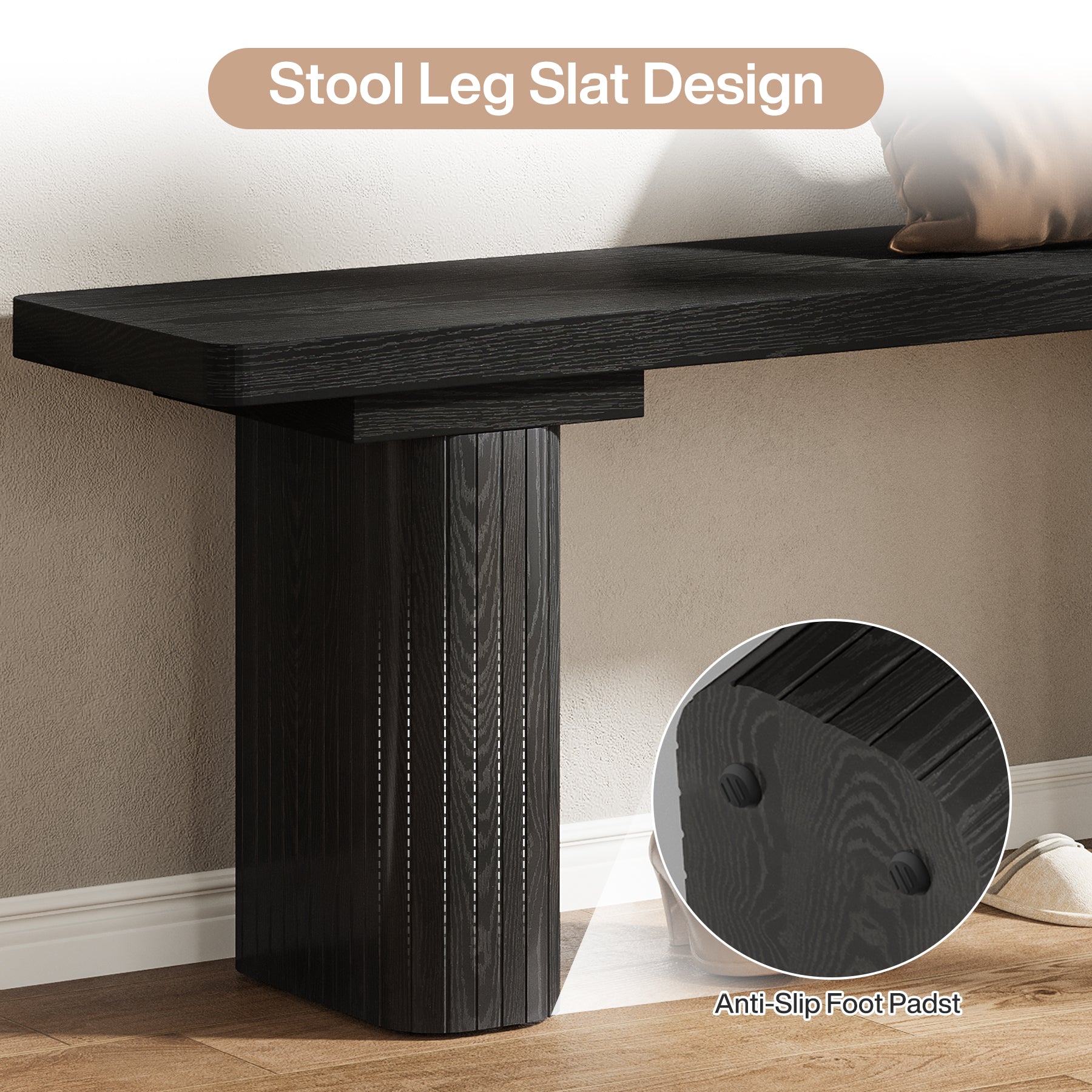 47" Entryway Bench, Modern Shoe Bench Foyer Seat End of Bed Bench