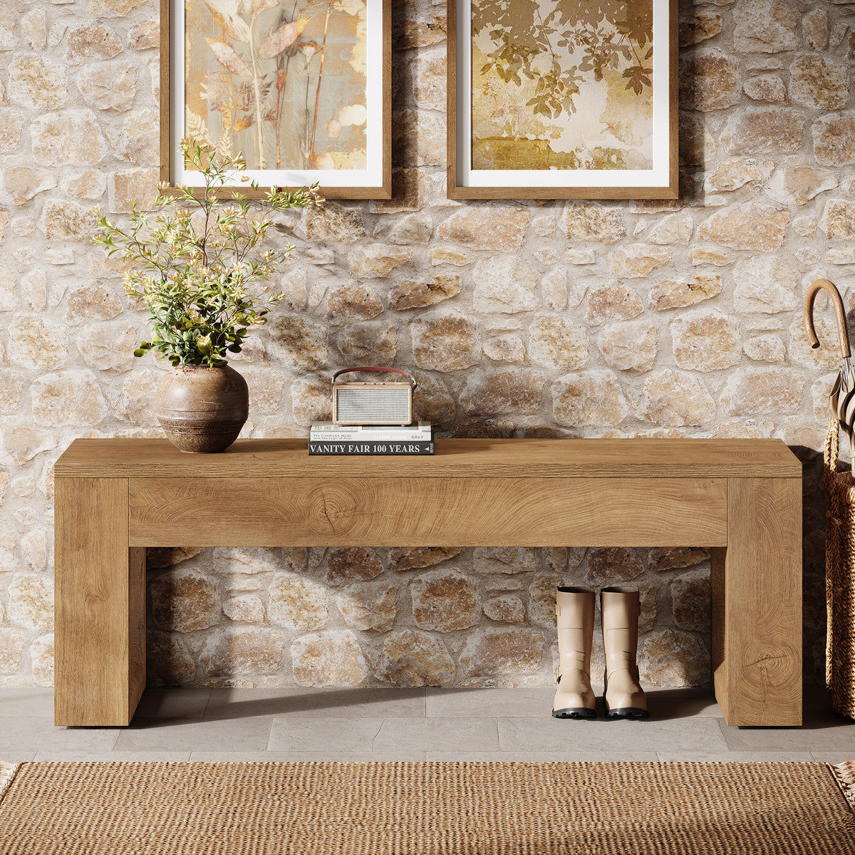 47" Entryway Bench, Sturdy Bench Seat End of Bed Bench