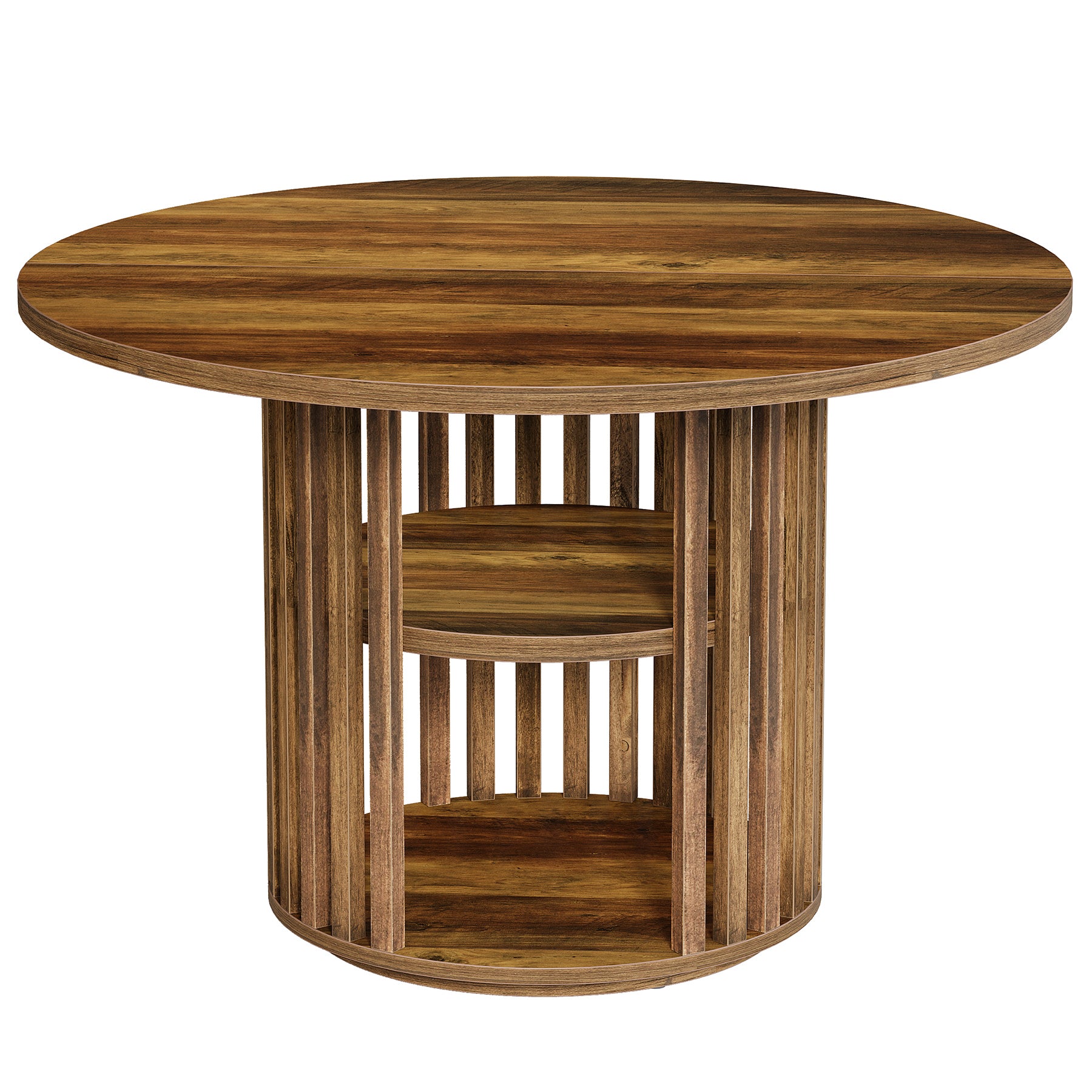 47" Round Conference Table, Wooden Small Meeting Room Table for 4