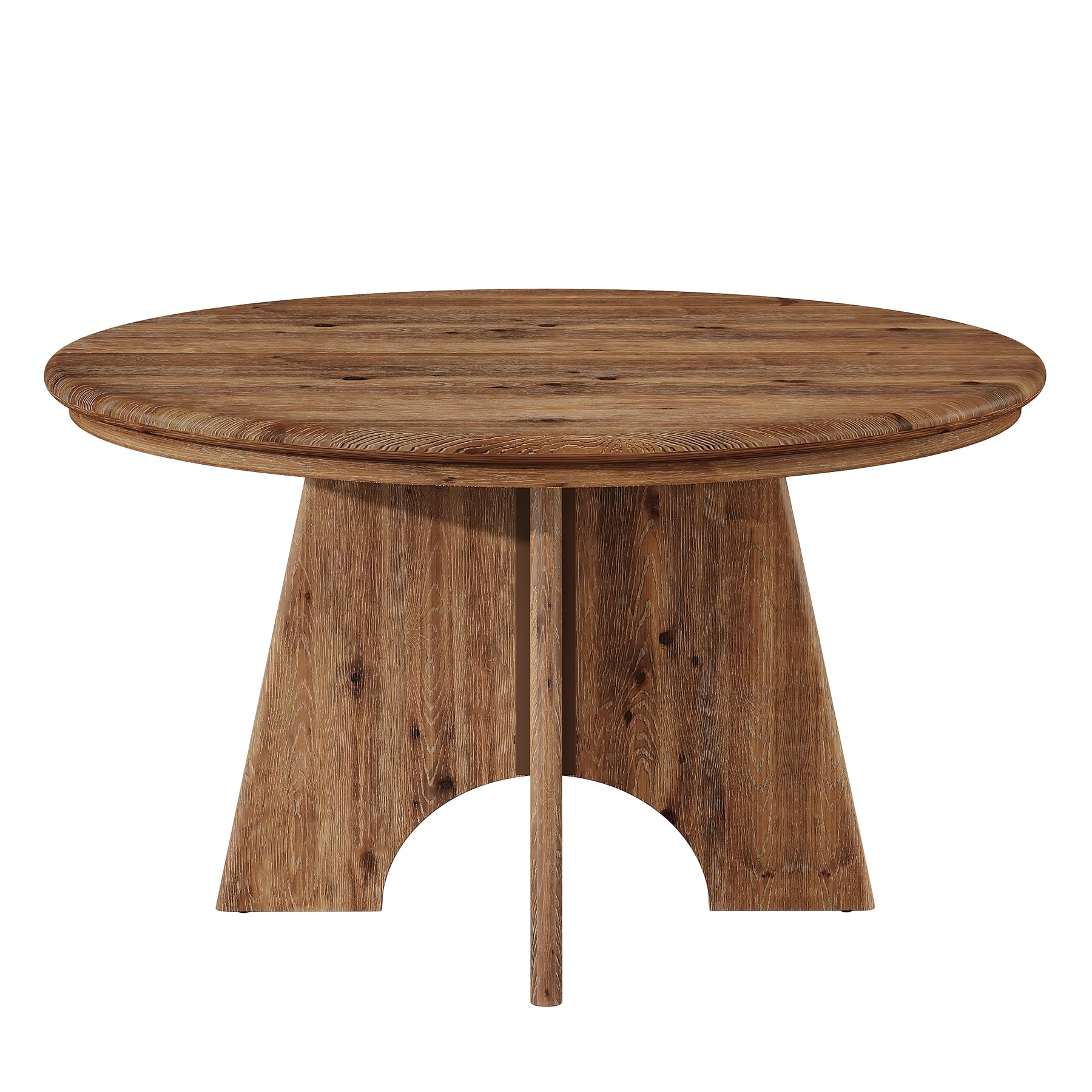 47" Solid Wood Round Conference Table, Farmhouse Meeting Table for 4-6 People for Conference Room