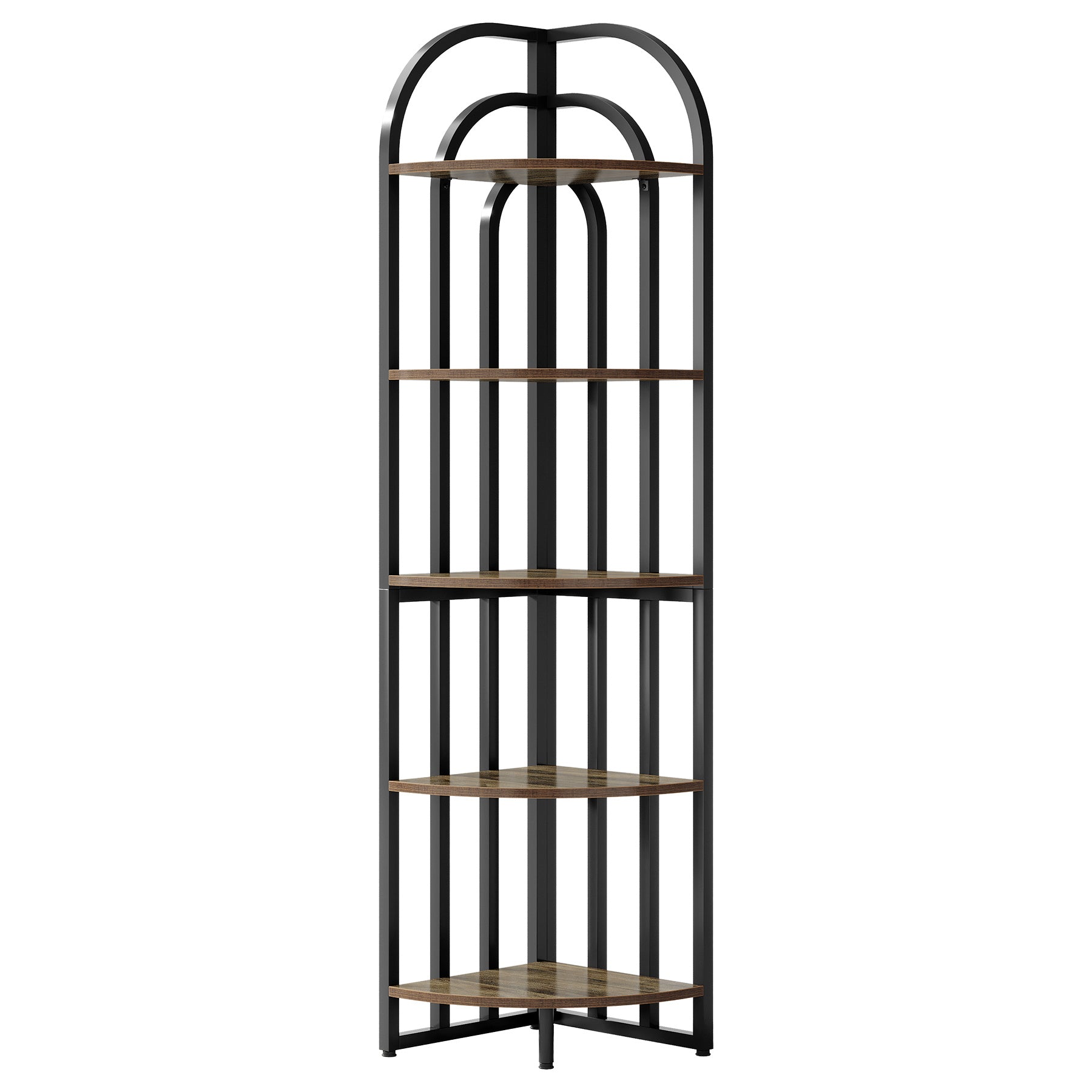 5-Tier Corner Shelf, 71" Tall Corner Bookshelf Display Rack