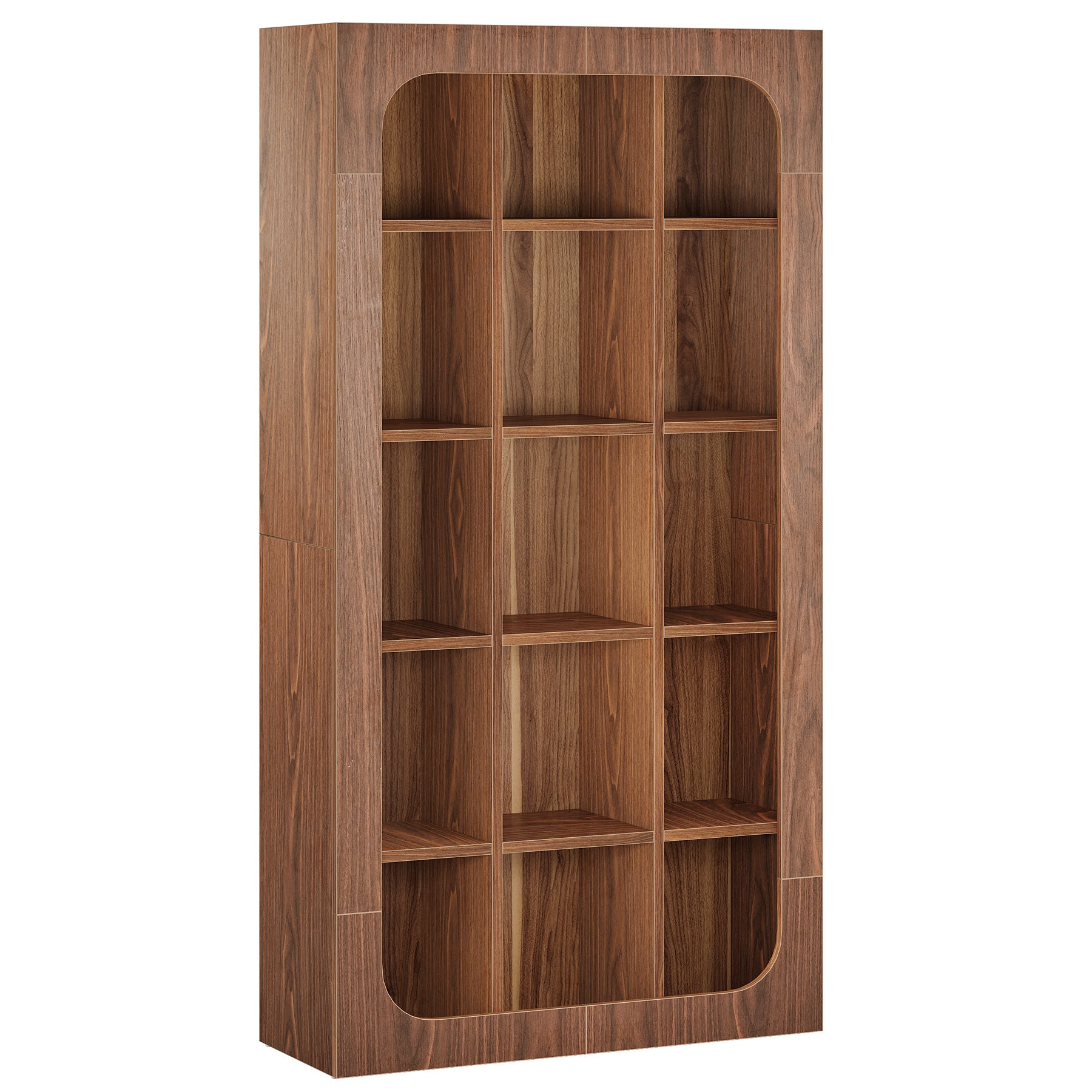 70.8" Bookshelf, 5 - Tier Cube Bookcase Display Rack with 15 Open Shelves Tribesigns