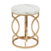 End Table, Round Side Table with Faux Marble Top, Modern Bedside Table Tribesigns