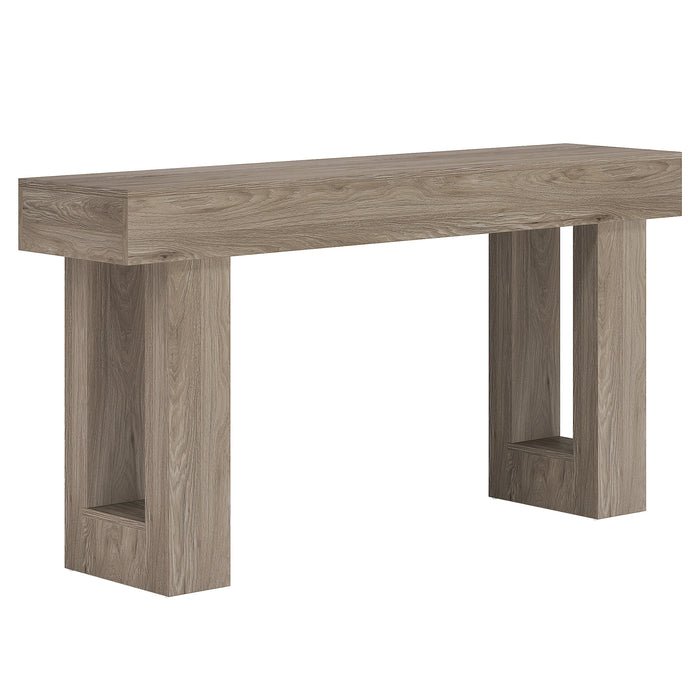 63" Wood Sofa Table, Chunky Console Table for Entryway