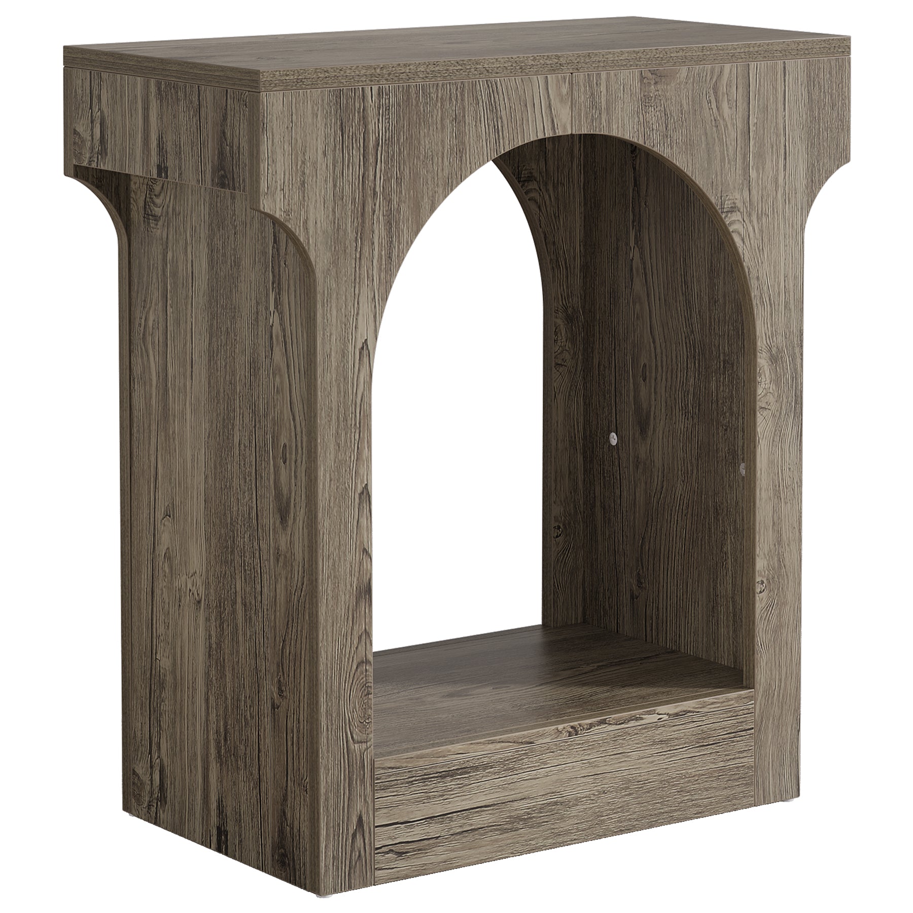 Wood End Table, 2-Tier Side Table with Storage Space