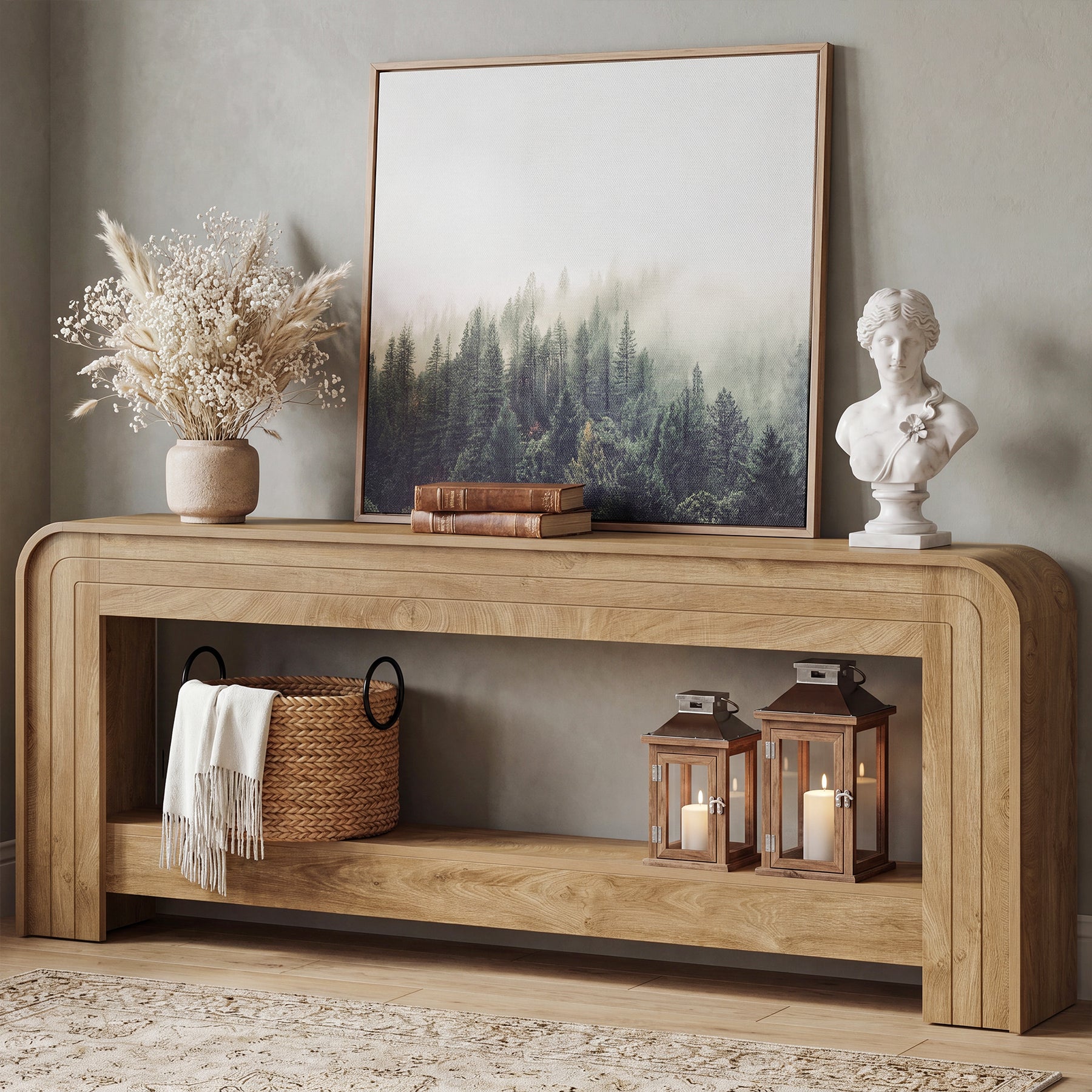 78.74" Extra Long Console Table with Storage