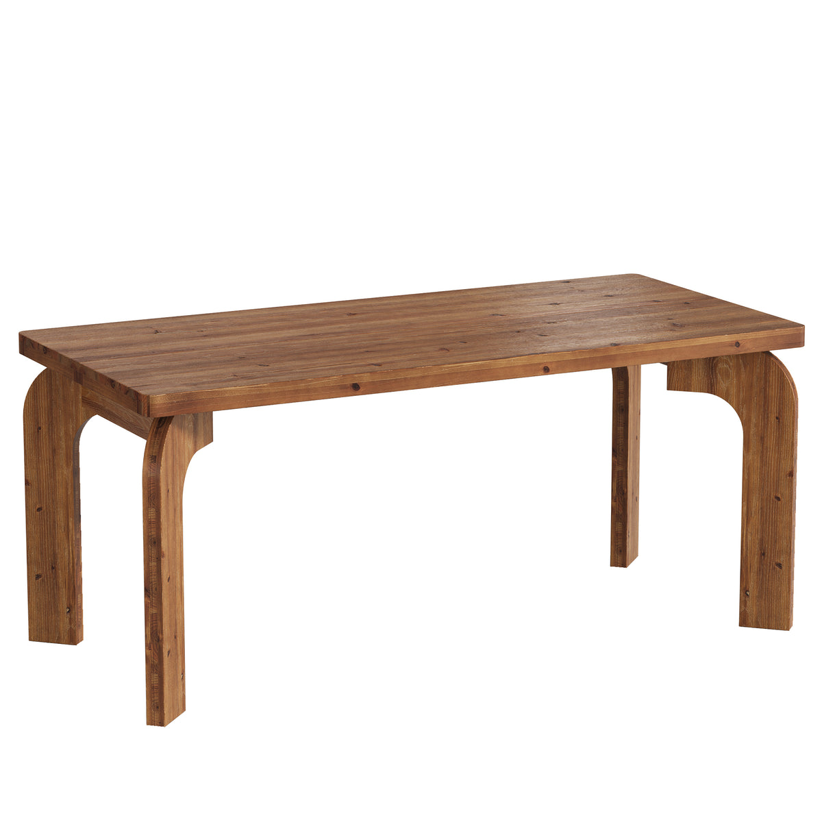 63" Solid Wood Executive Desk with Curved Legs, Rectangular Home Office Desk