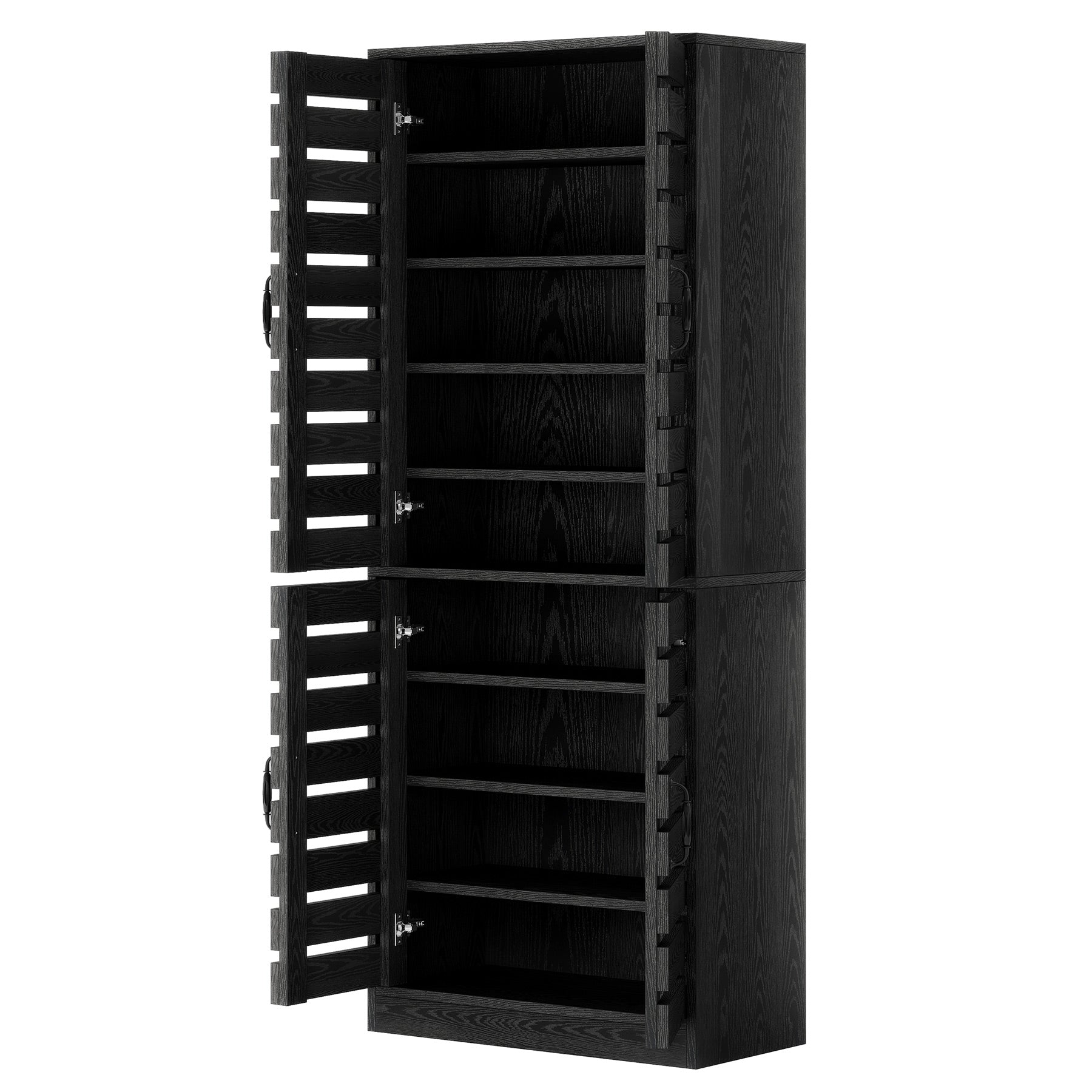 70.8" Shoe Cabinet, 9-Tier Vertical Shoe Rack with Shutter Doors