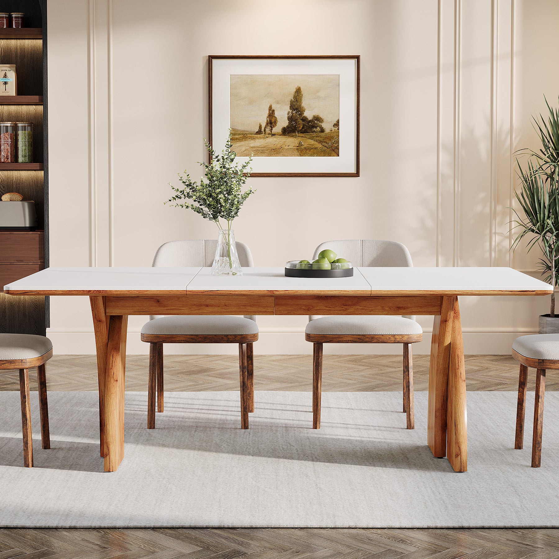 63" Dining Table for 6, Modern Kitchen Table with Heavy Duty Legs for Dining Room