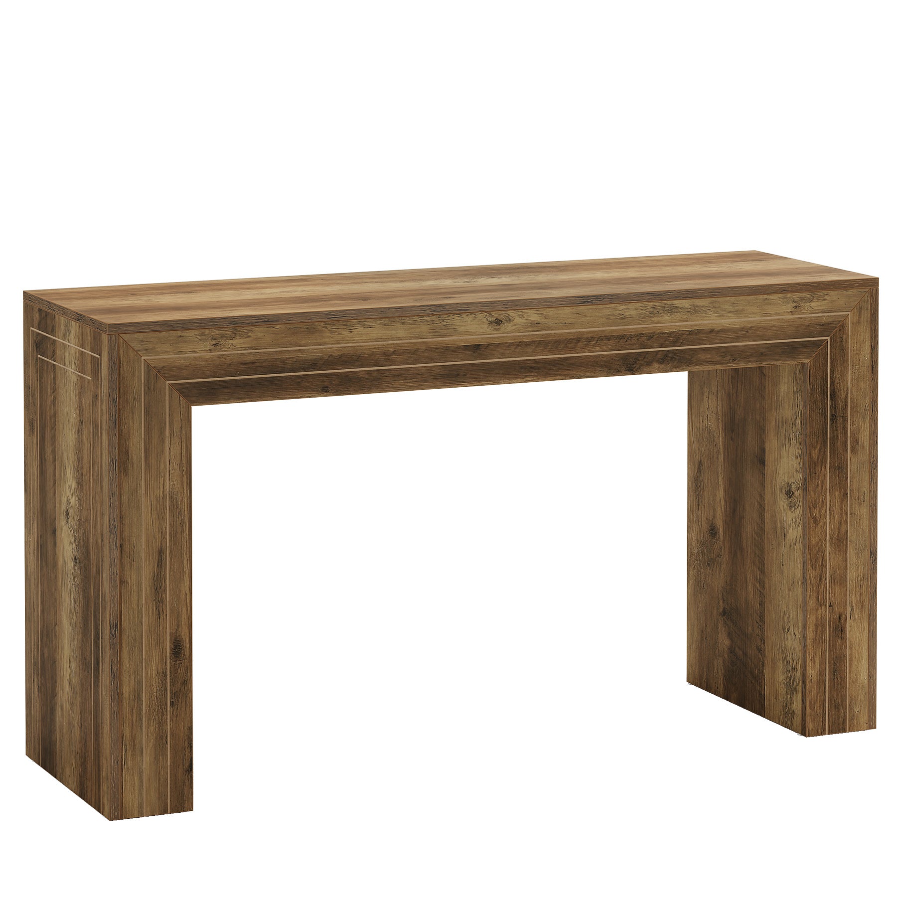 63" Bar Table, Home Counter Height Pub Table with Sturdy Rectangular Base