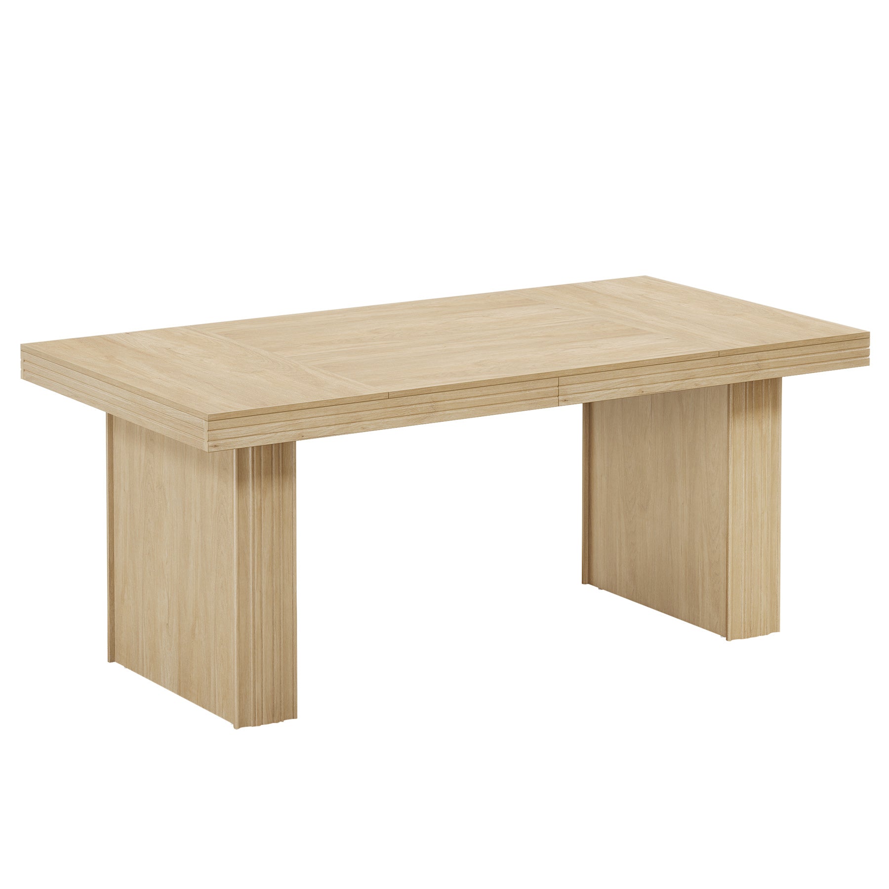 63" Dining Table for 6, Modern Kitchen Table with Fluted Line