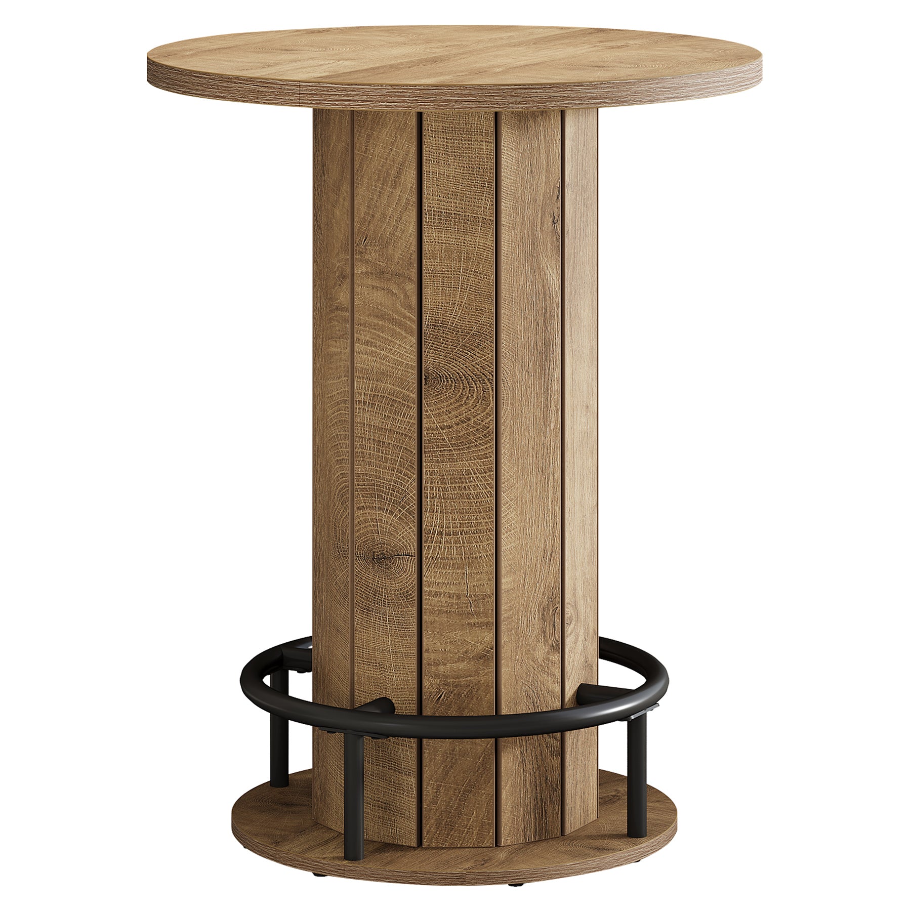 31" Bar Table, Round Bistro Pub Table with Footrest for Dining Coffee Cocktail(Only Table)