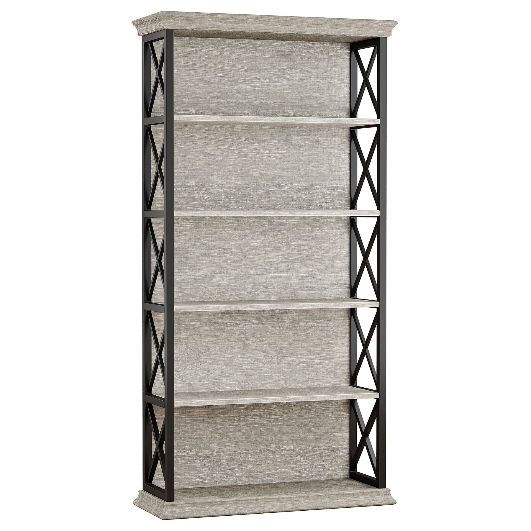 6 - Tier Bookshelf, 70.87" Etagere Metal and Wooden Bookcase for Home Office Tribesigns