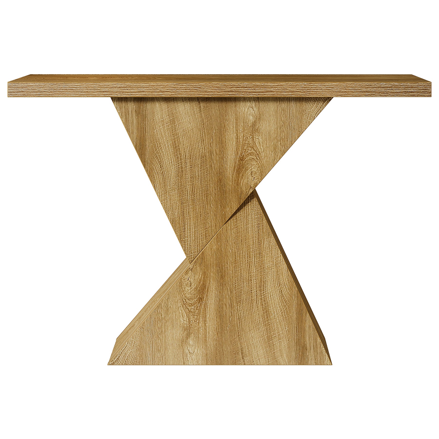 41.5" Narrow Farmhouse Console Table with Geometric Base, Entryway Sofa Table for Hallway, Foyer, or Behind Couch