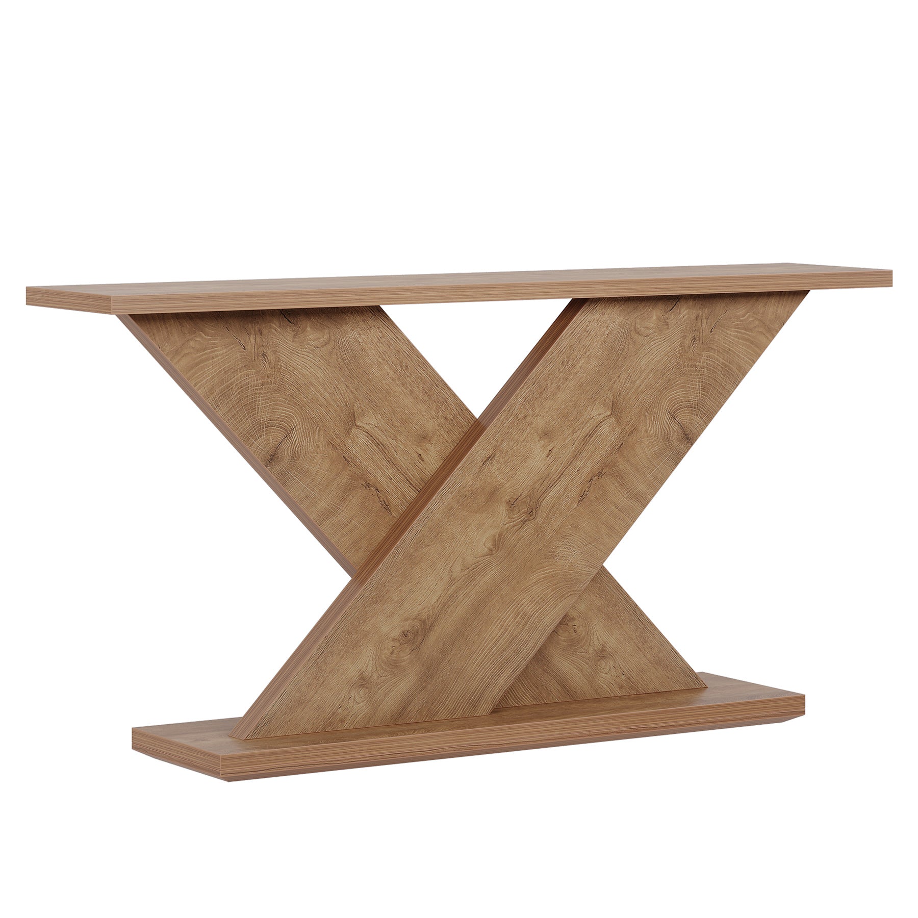63" Console Table, Farmhouse Entryway Sofa Table with X-Shaped Base