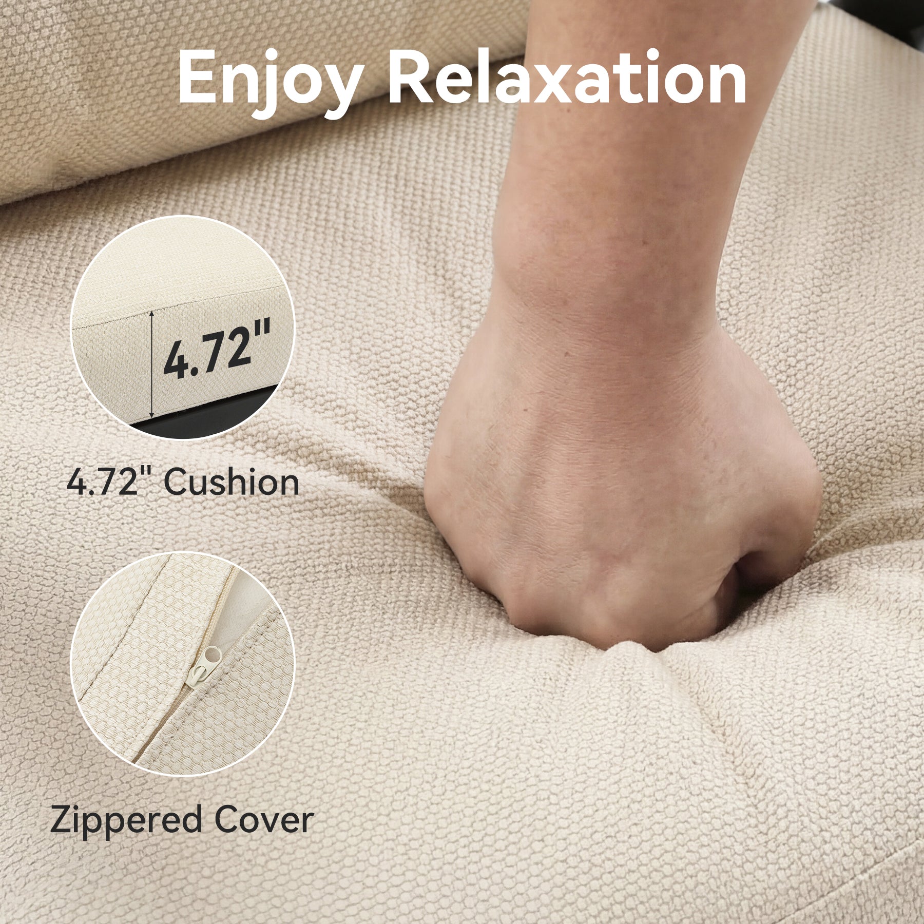Outdoor Rocking Chair, Patio Seating Waterproof Rocker with Thick Cushion