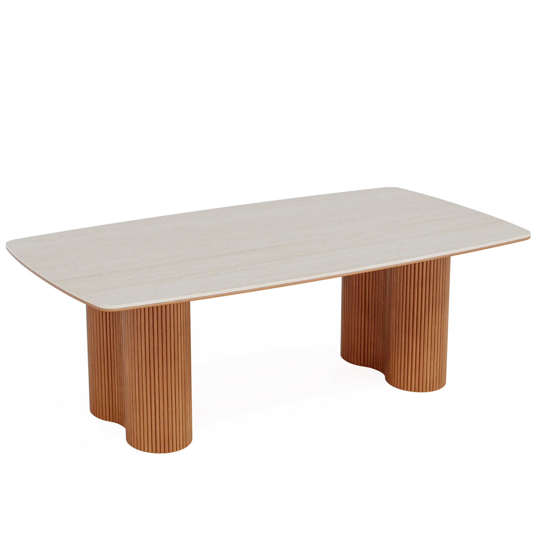 78.7" Sintered Stone Dining Table for 8 with Solid Wood Legs