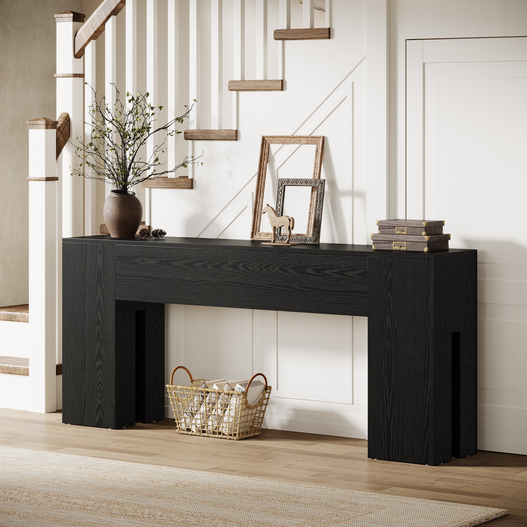 70.8" Wooden Console Table, Sturdy Sofa Hallway Table