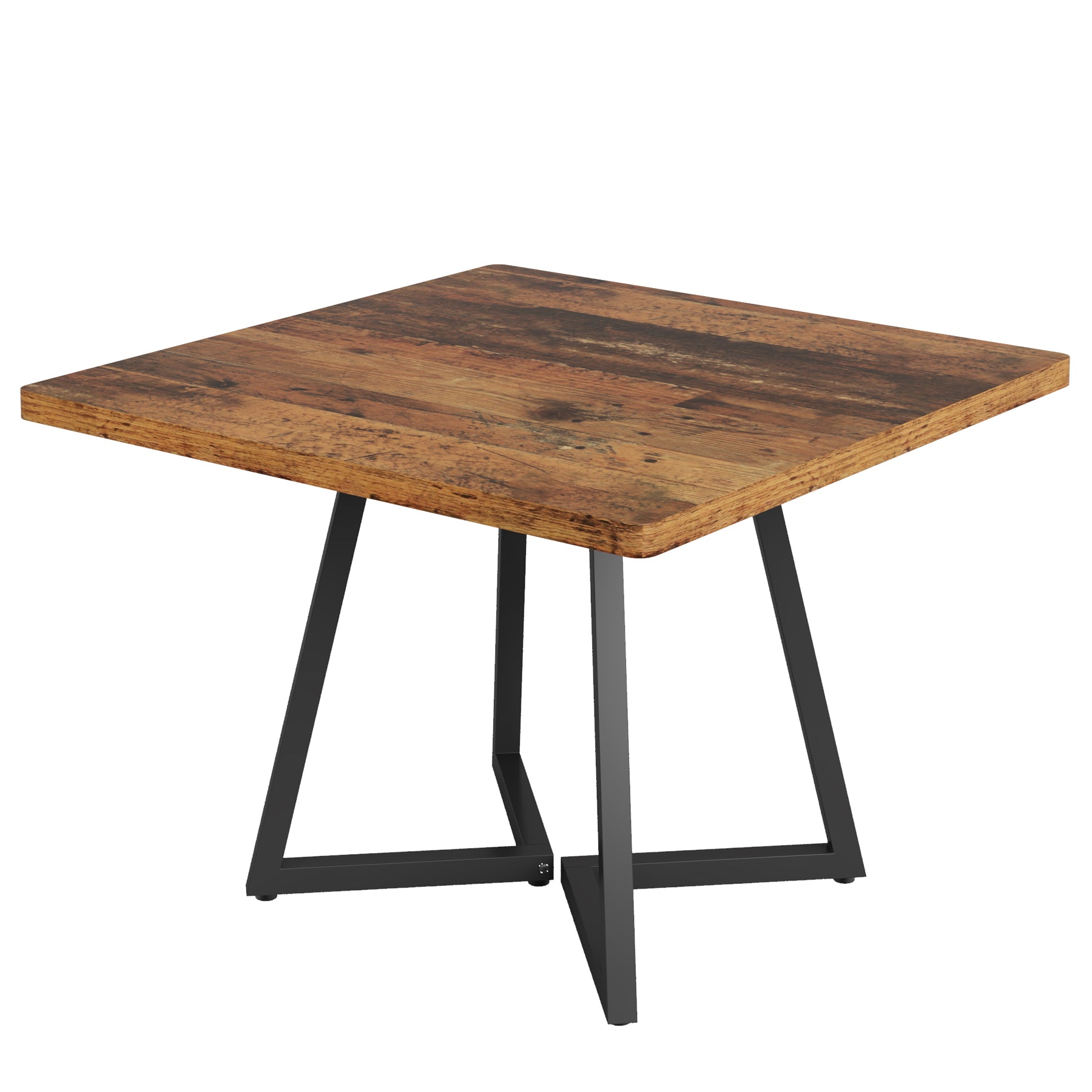 31.5" Square Dining Table, Industrial Kitchen Table with Metal Legs for 4