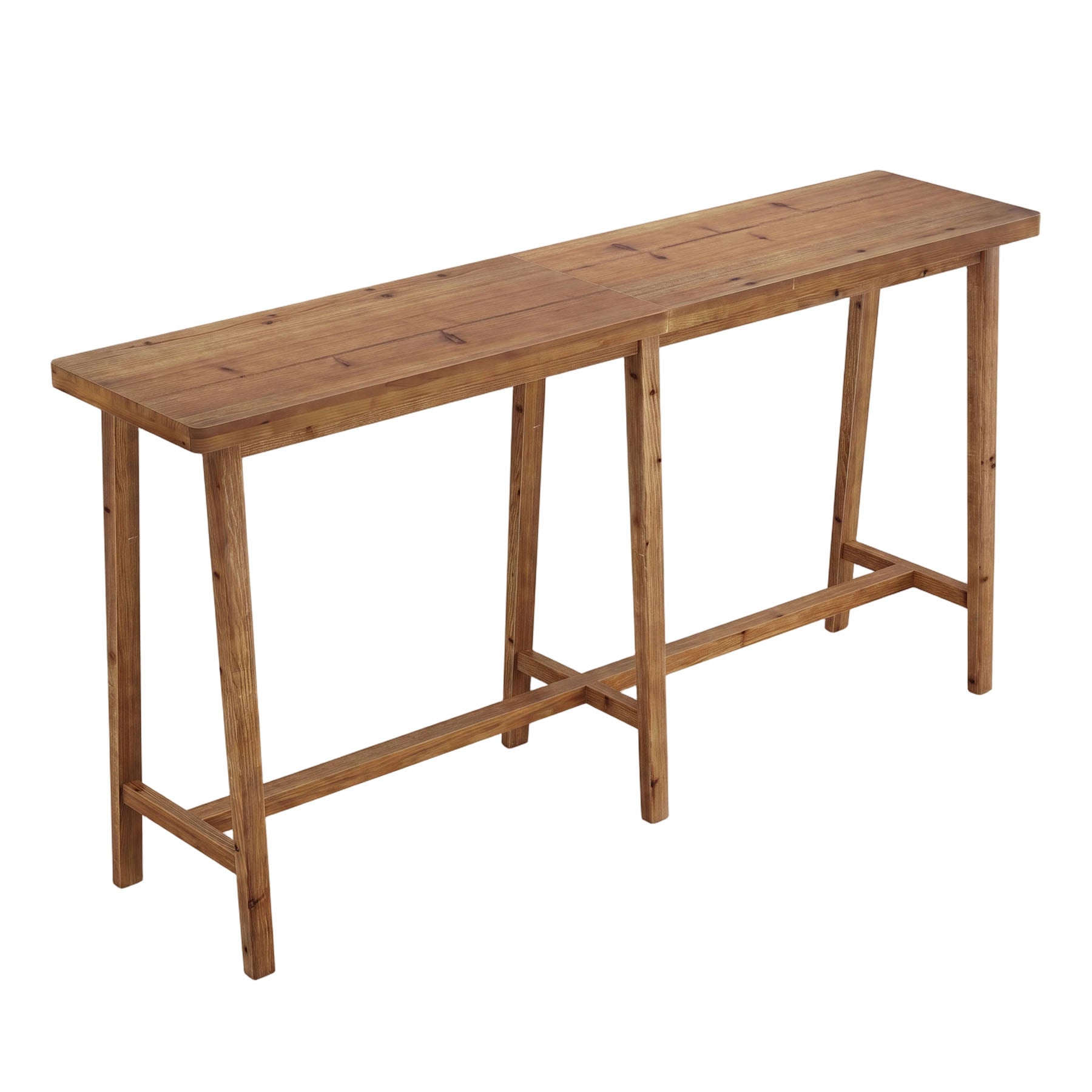 78.7" Solid Wood Bar Table, Rectangular Counter Height Pub Table for Dining, Kitchen