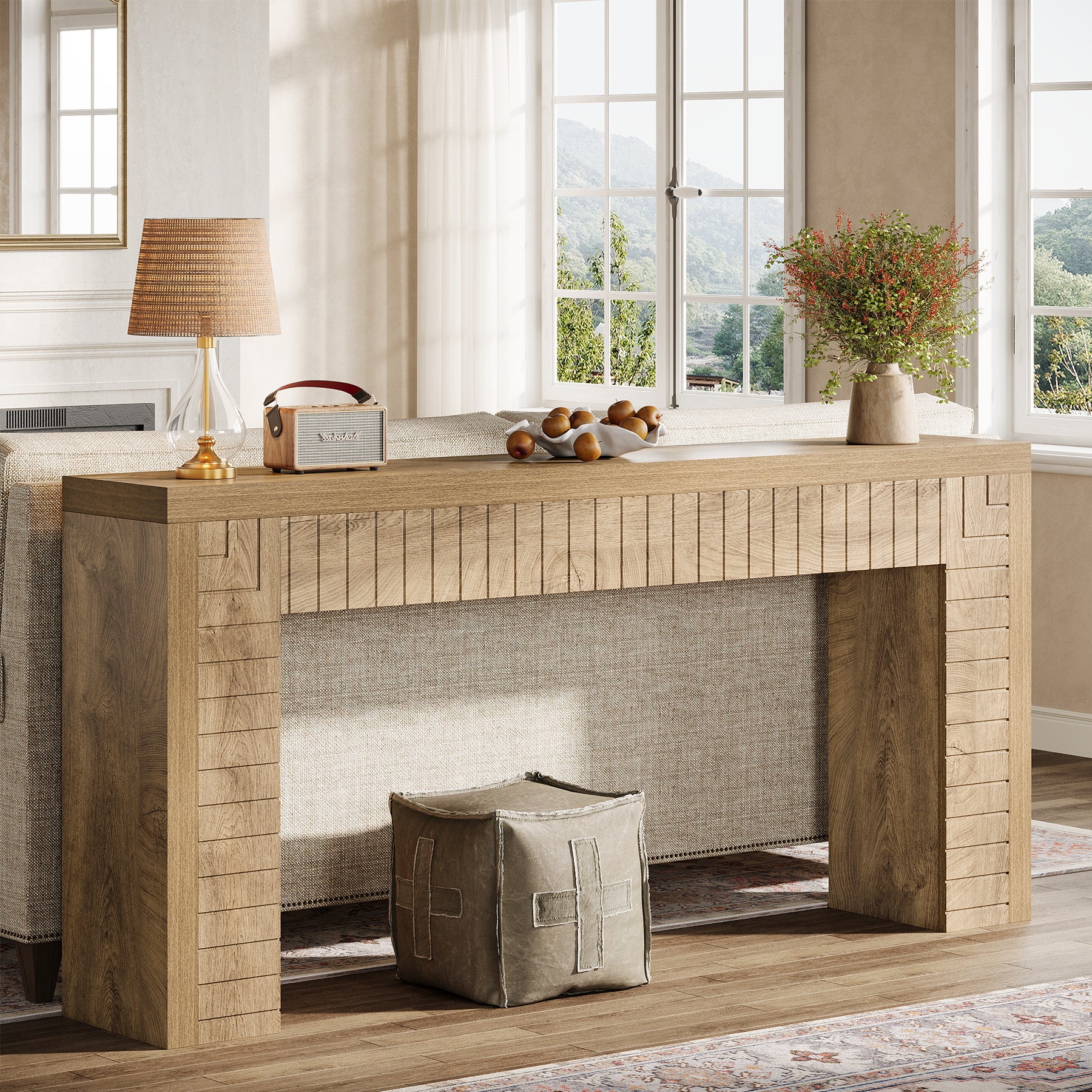 70.9" Long Console Table, Narrow Sofa Table Behind Couch