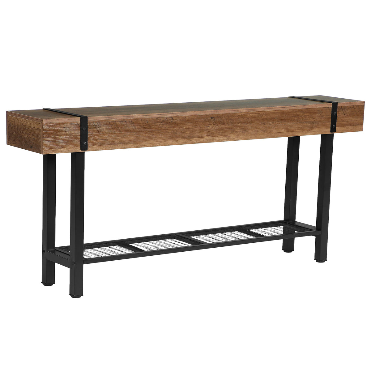 63" Console Table with Storage & Metal Base, Entryway Sofa Table, Hallway Living Room