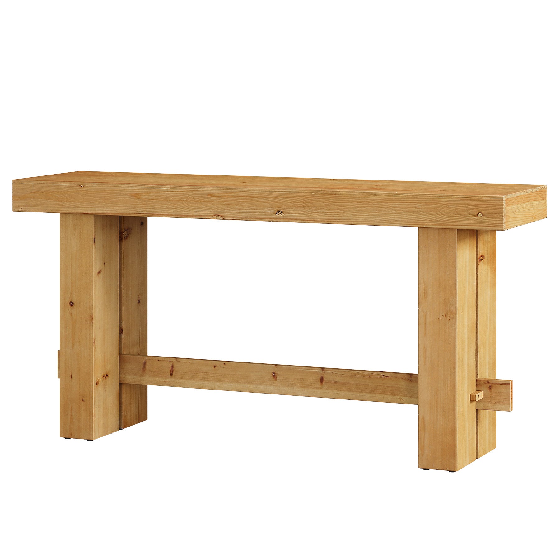 Solid Wood Console Table,63" Sofa Entryway Table with Stable Leg