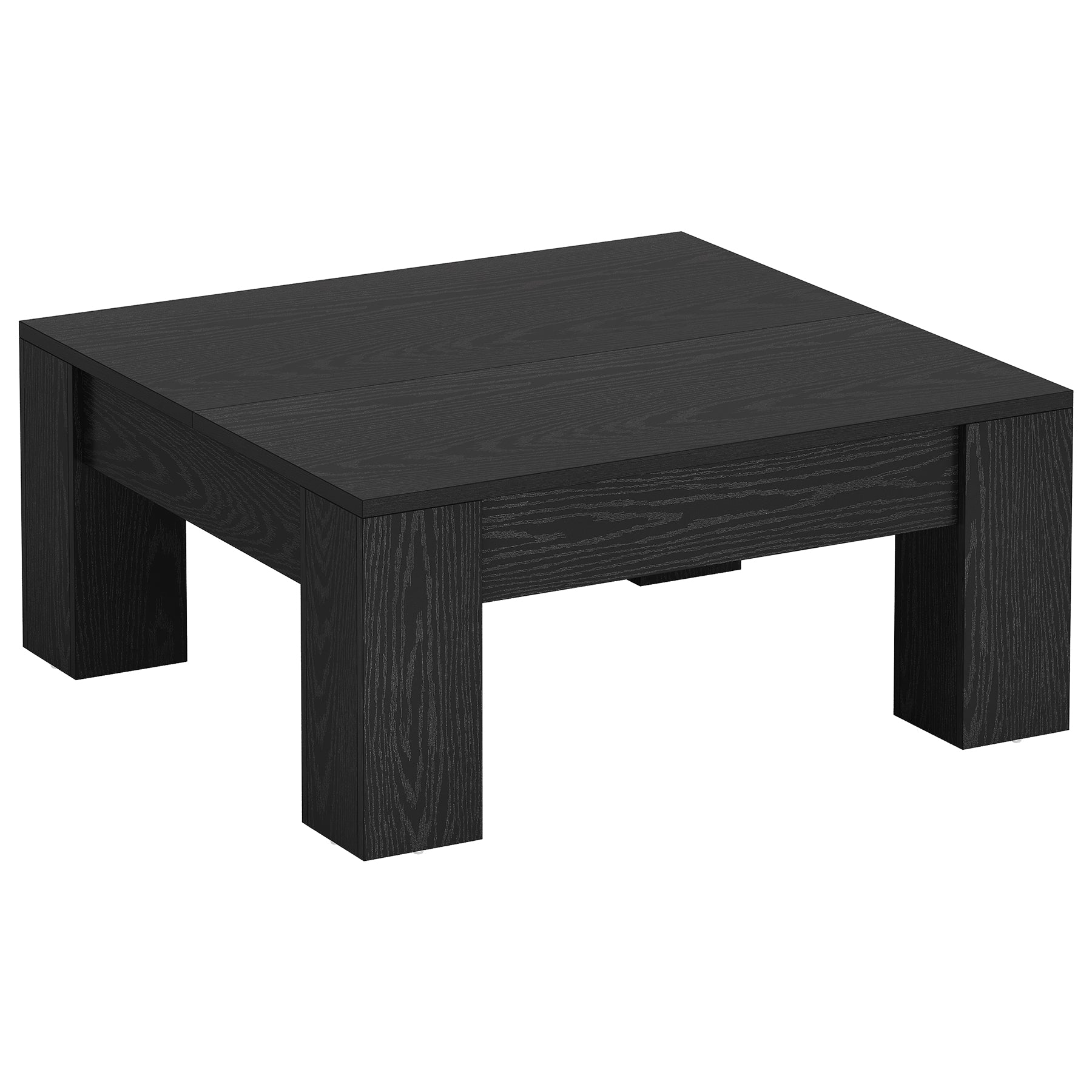 39" Square Coffee Table, Farmhouse Wood Coffee Table with Sturdy Legs