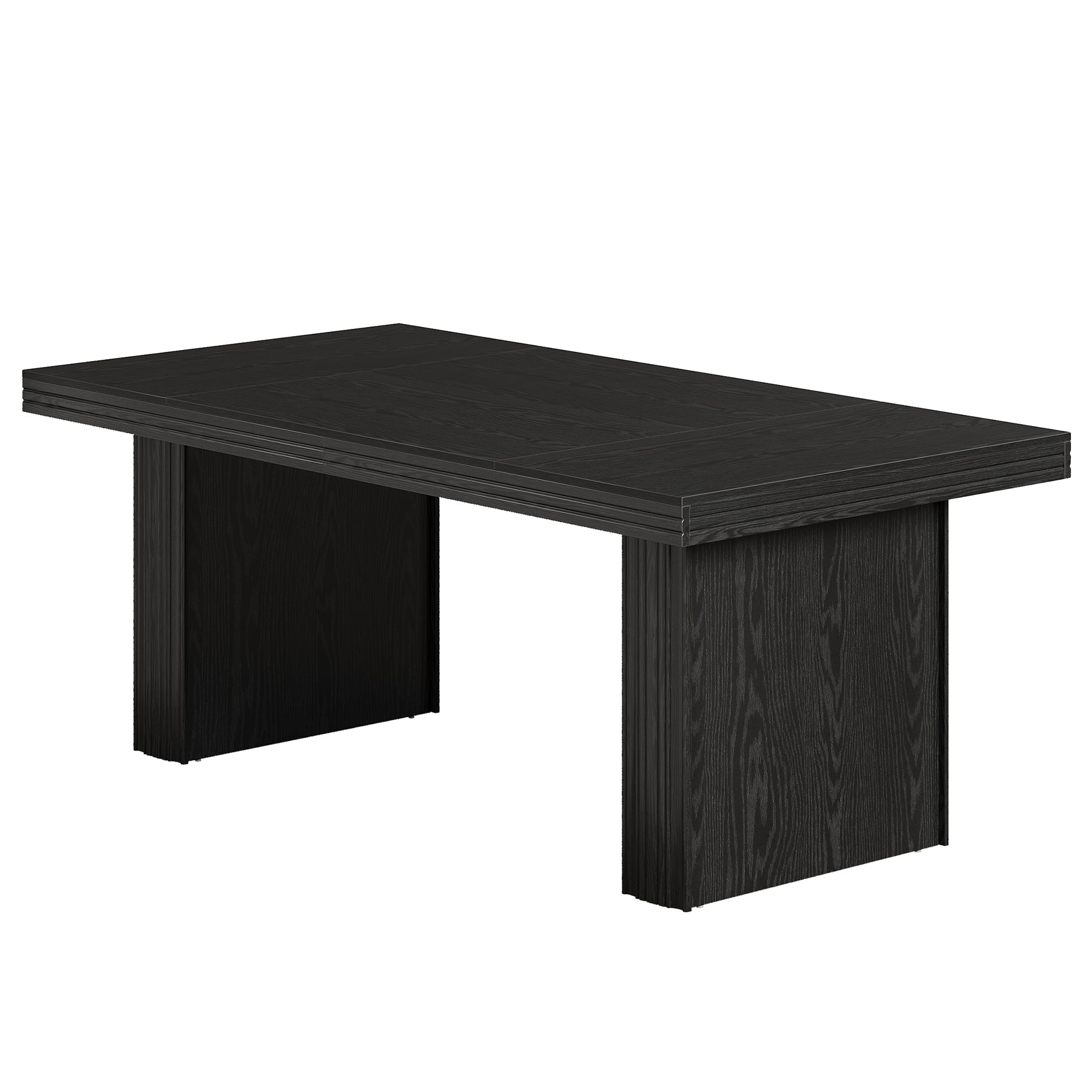 63" Dining Table for 6, Modern Kitchen Table with Fluted Line